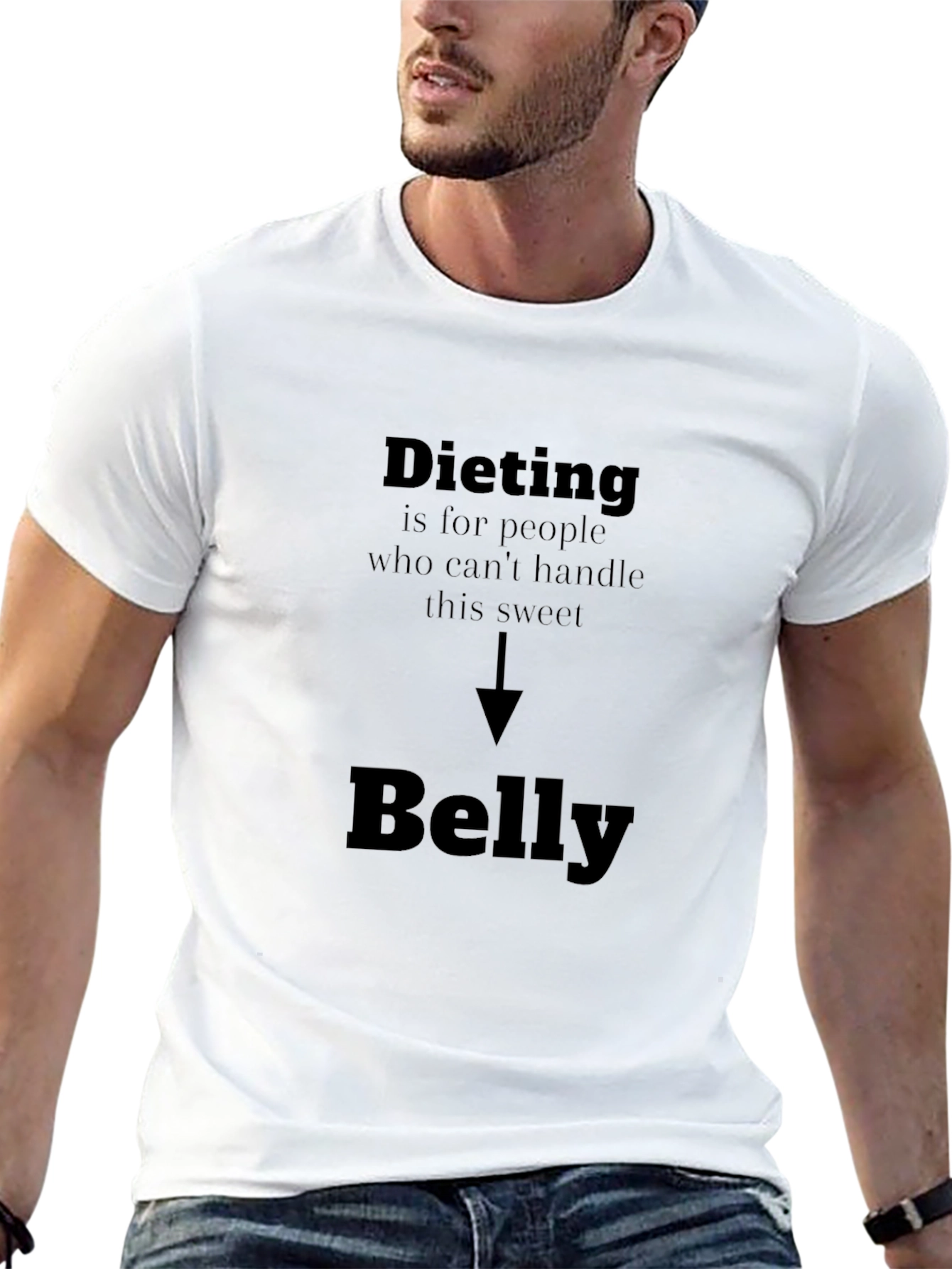 Dieting Sweet Belly Funny Graphic Tee