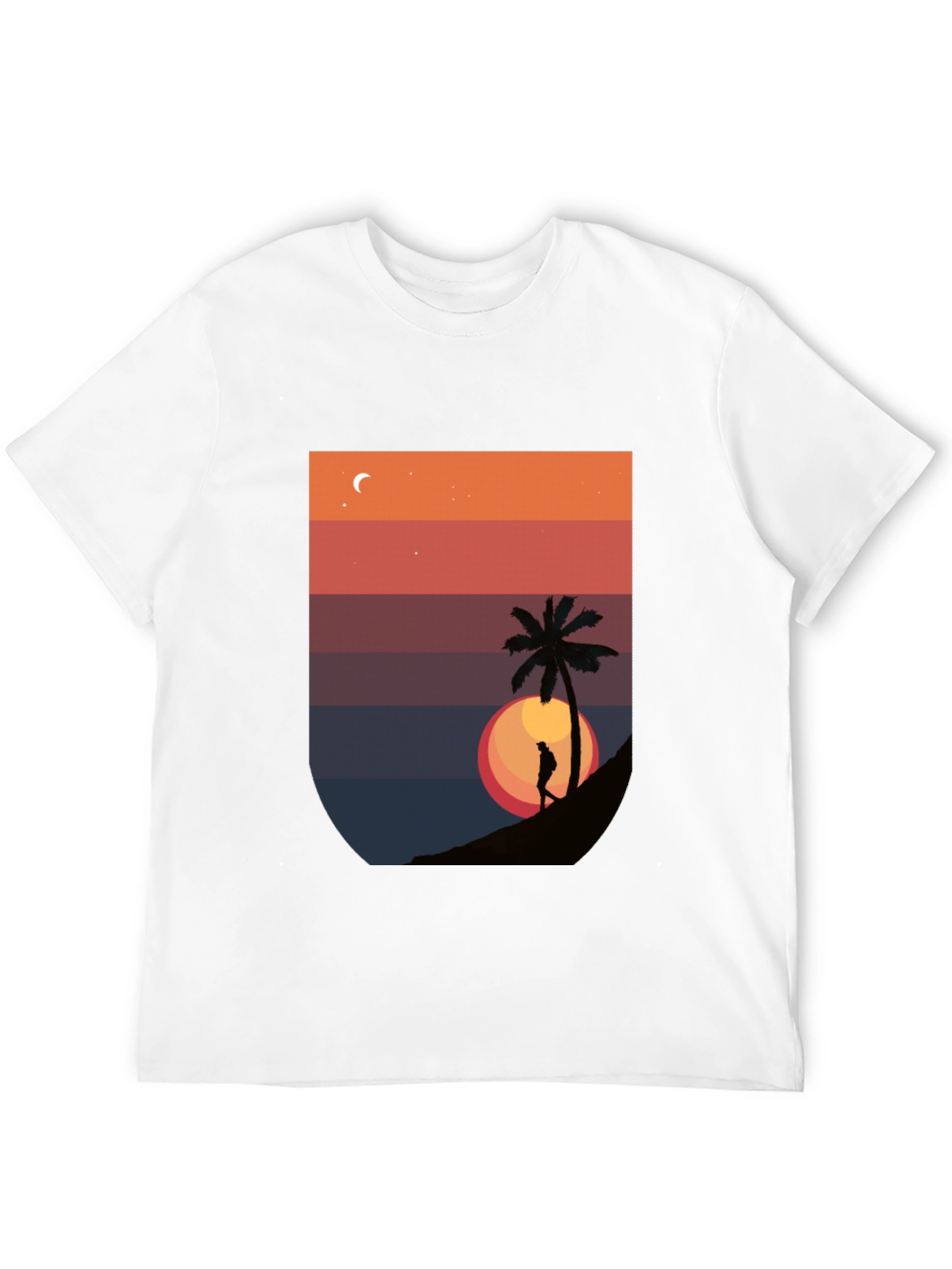 Sunset Palm Graphic T-Shirt - Mens Black Tee