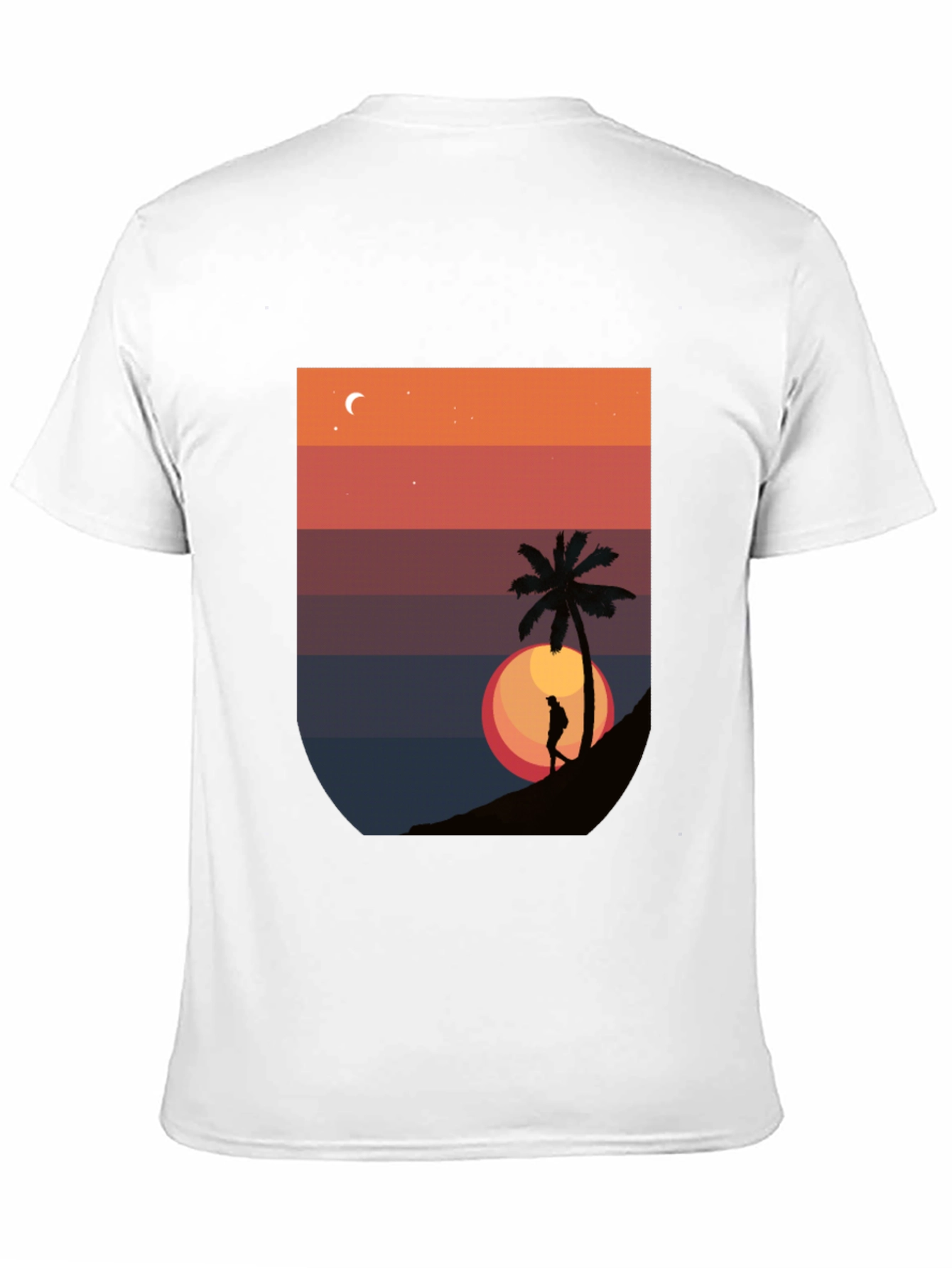 Sunset Palm Graphic T-Shirt - Mens Black Tee