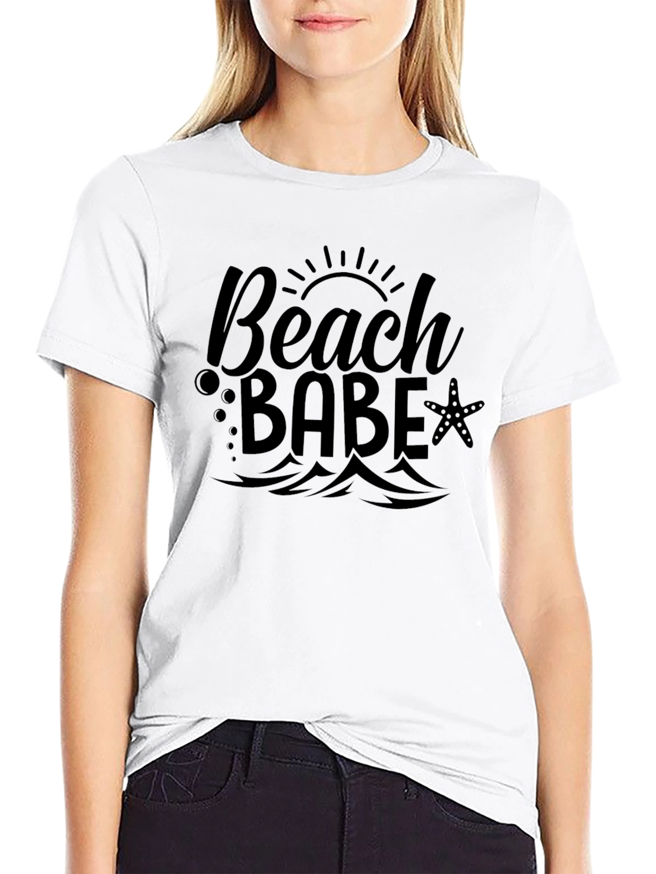 Beach Babe Black Graphic T-Shirt
