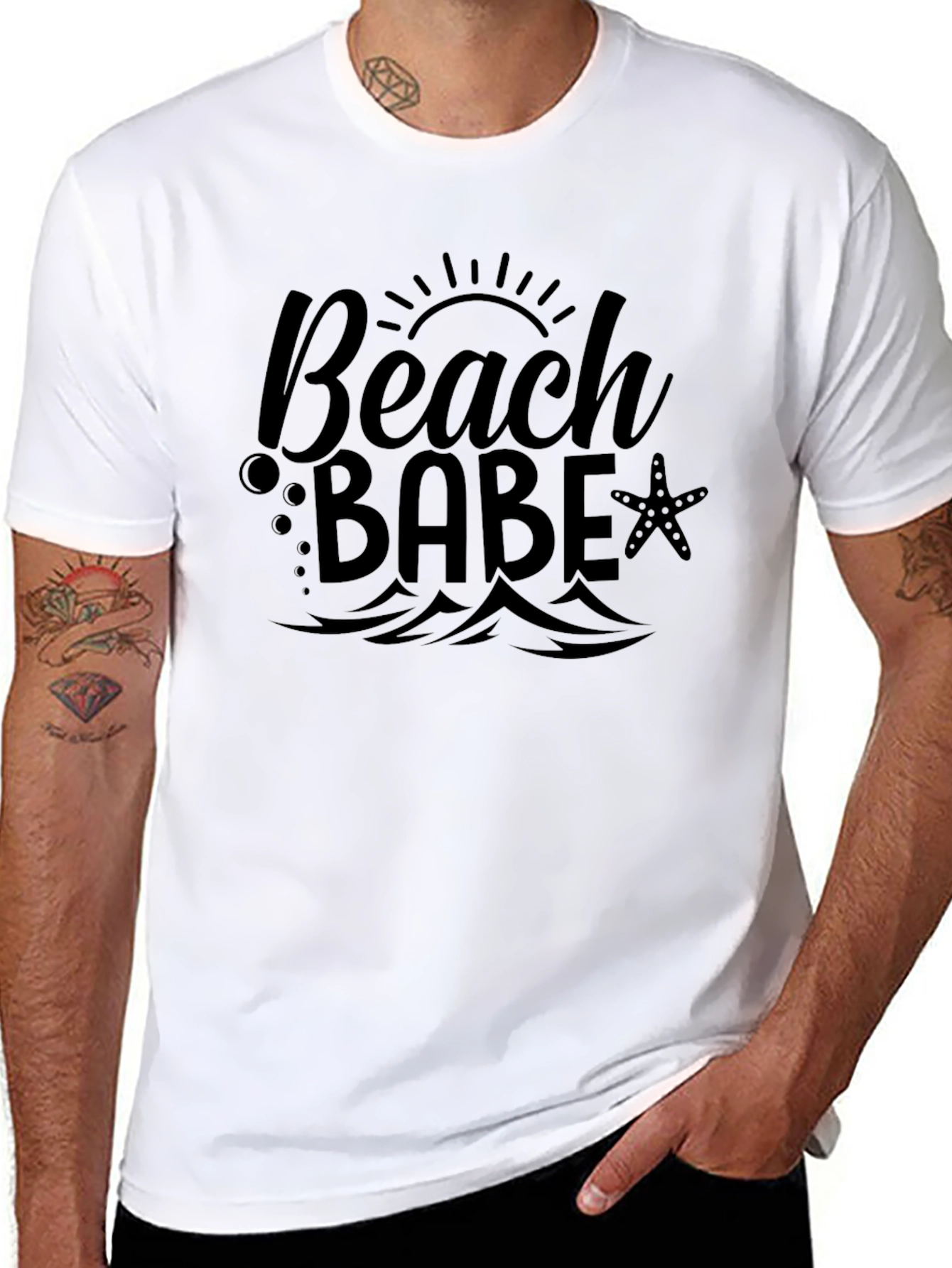 Beach Babe Black Graphic T-Shirt