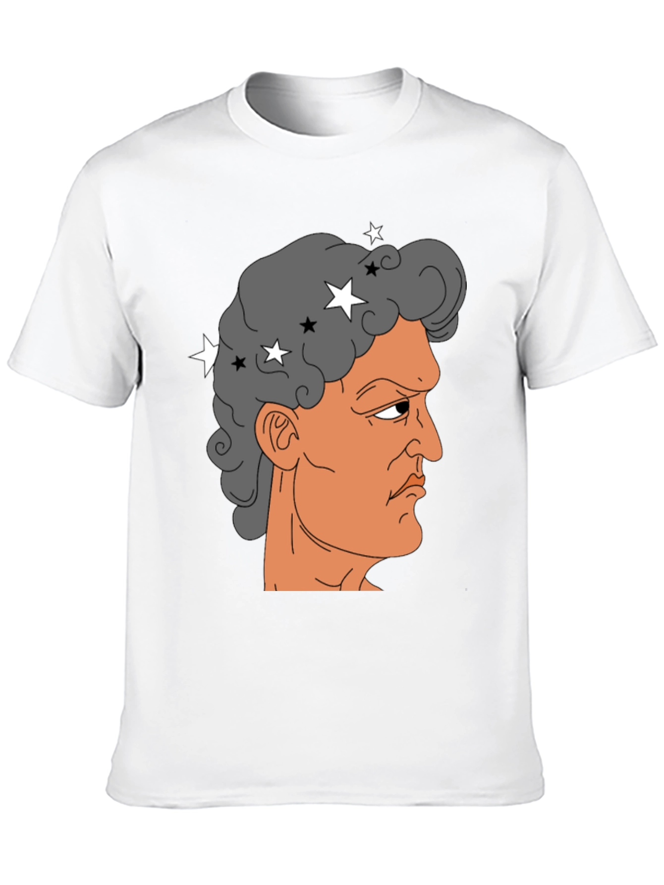 Meme Man Portrait Black Cotton Tee