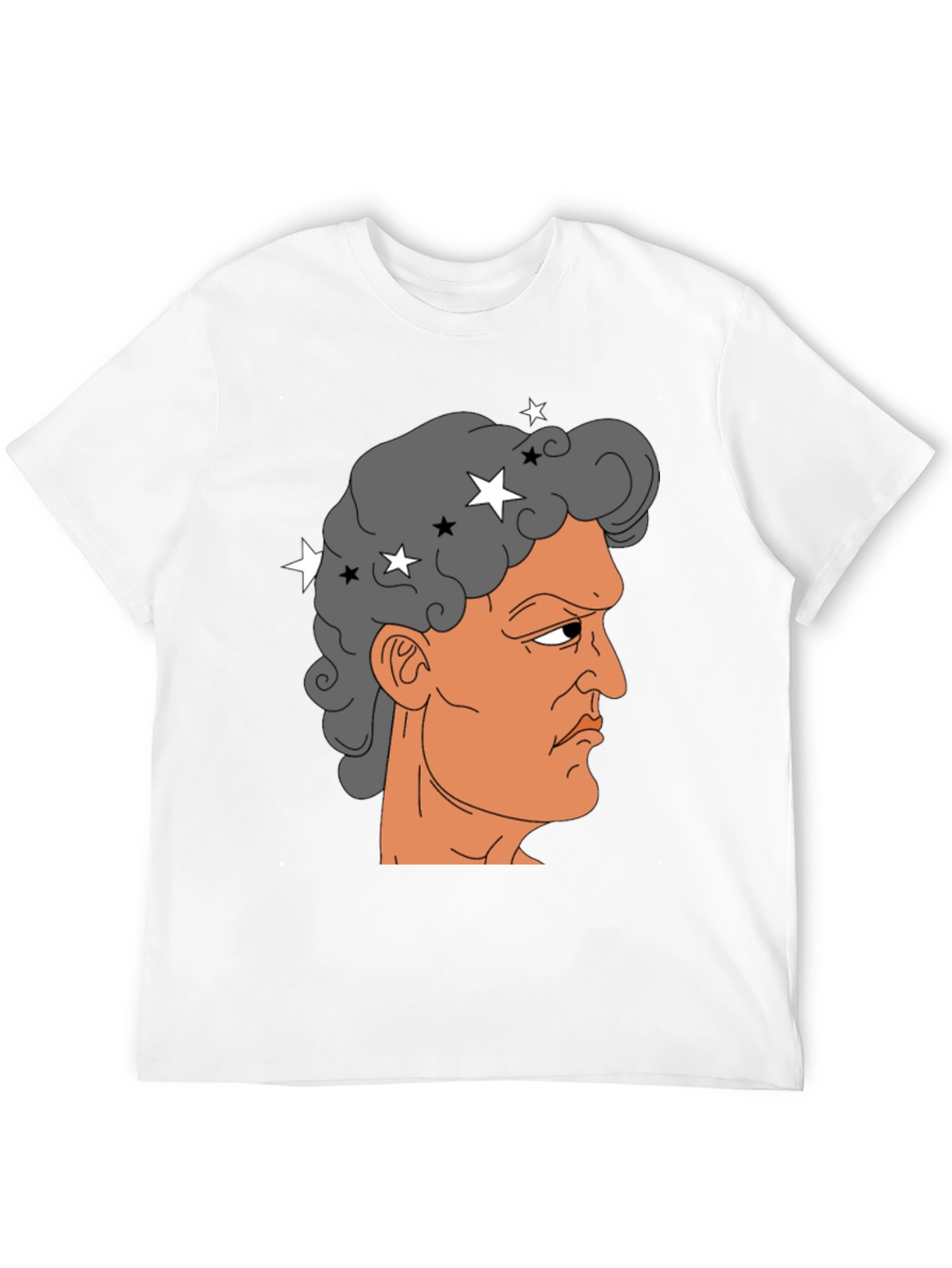 Meme Man Portrait Black Cotton Tee