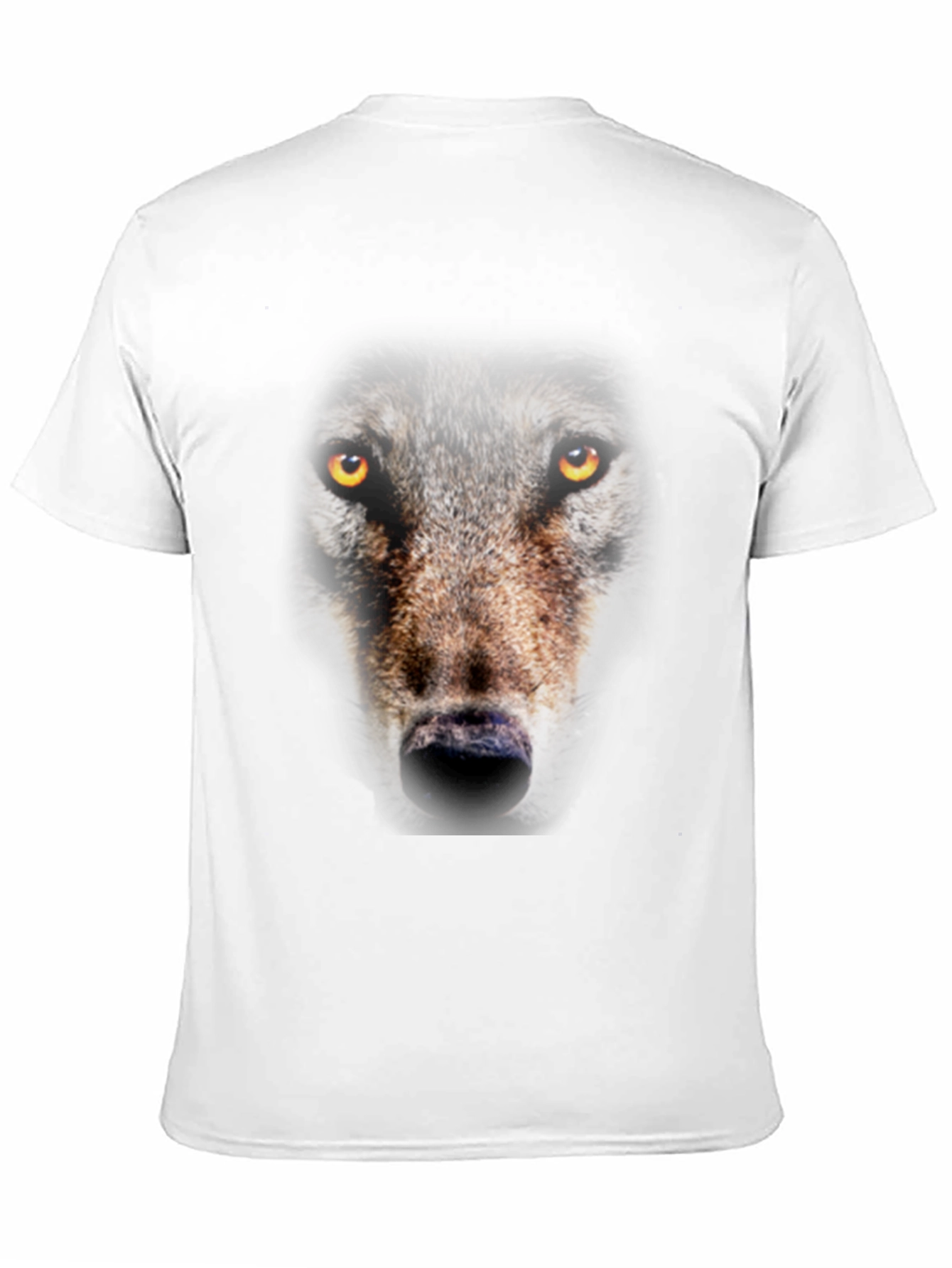 Wolf Face Graphic Print Black T-Shirt