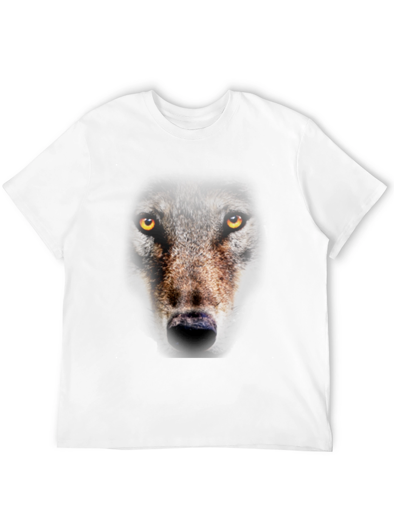 Wolf Face Graphic Print Black T-Shirt