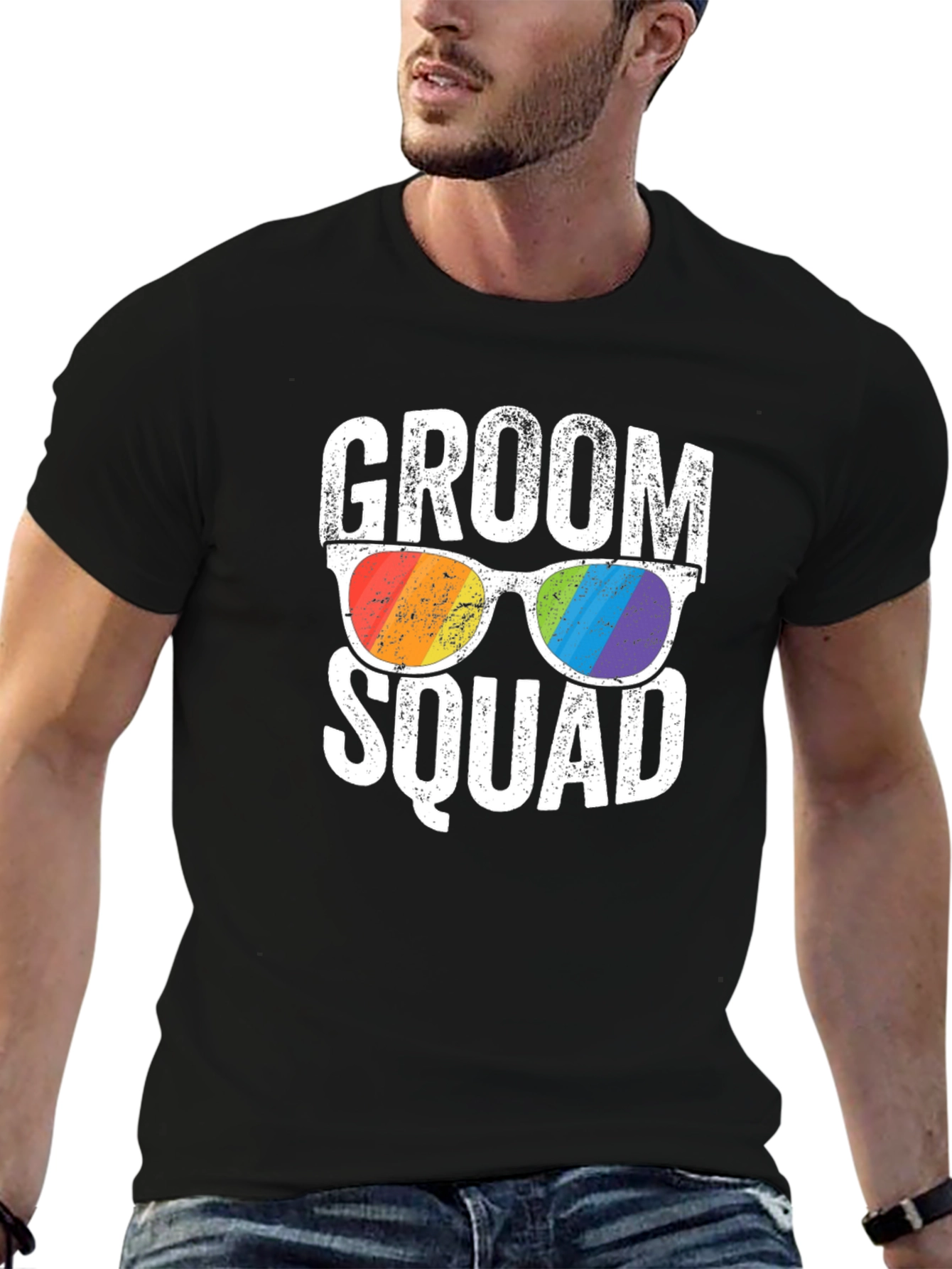 Groom Squad Rainbow Sunglasses T-Shirt