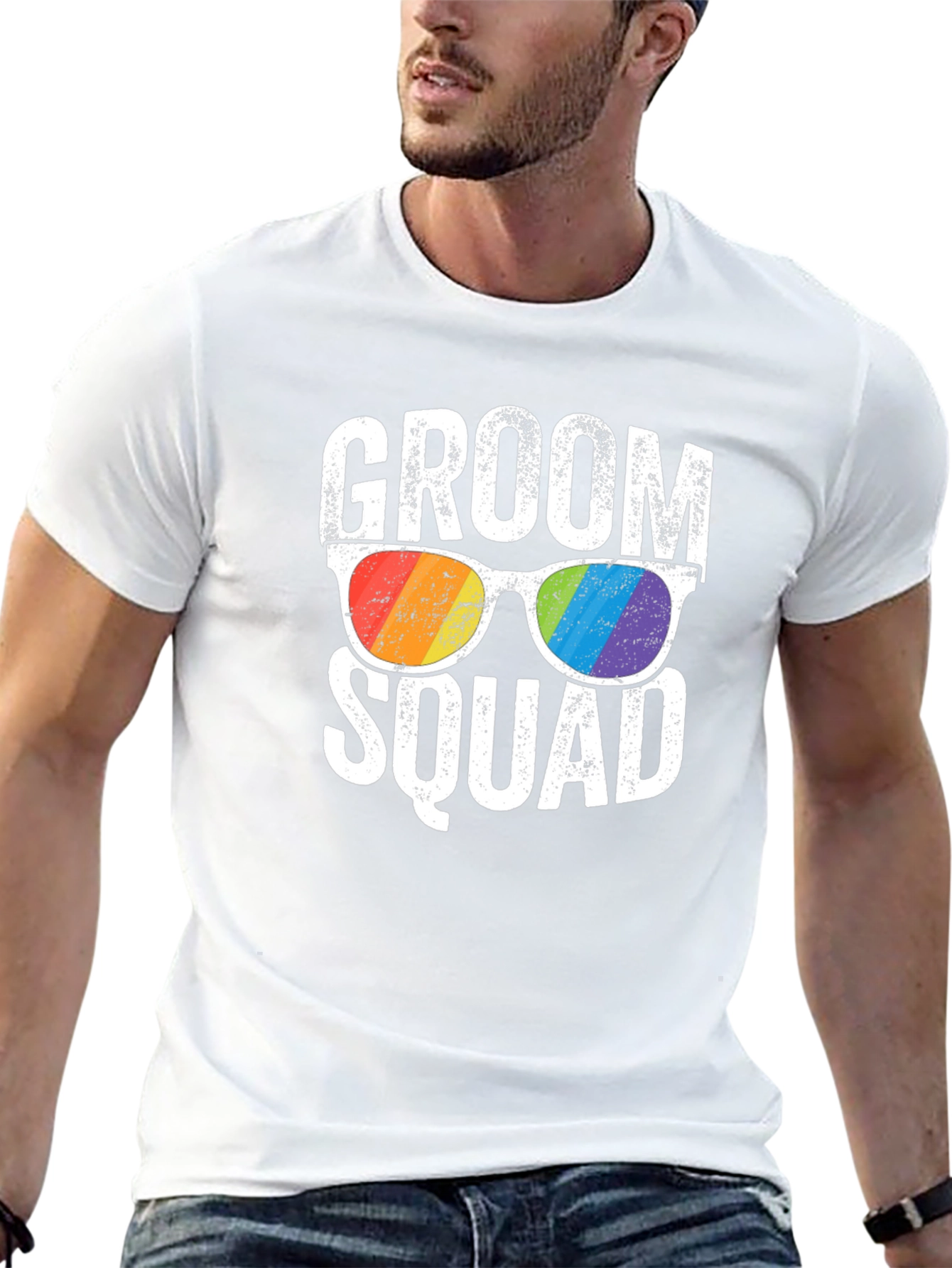 Groom Squad Rainbow Sunglasses T-Shirt