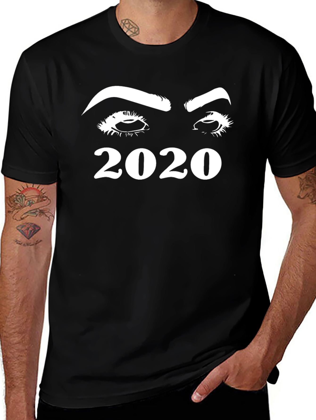 2020 Eyes Graphic T-Shirt - Black