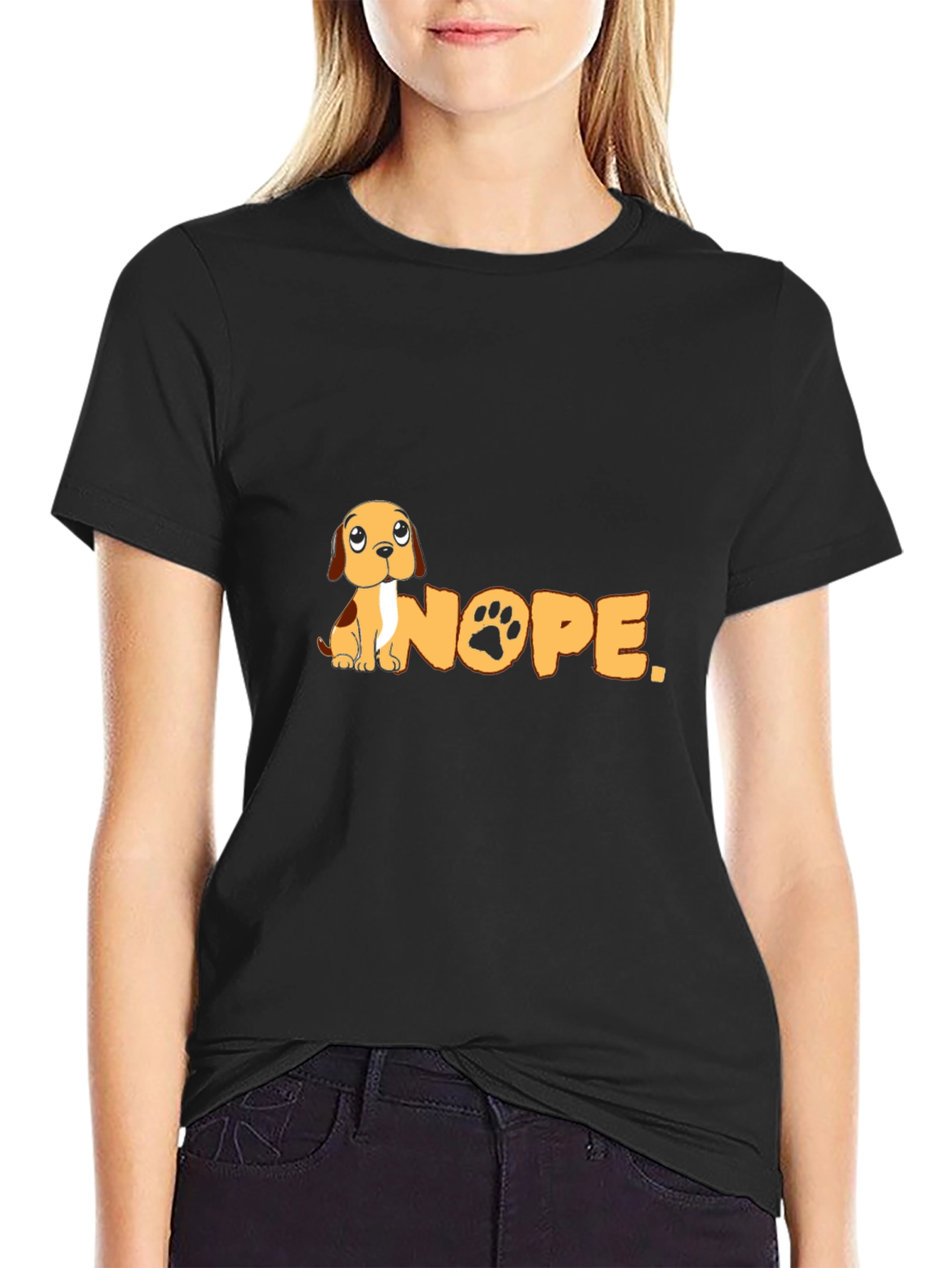 Nope Dog Graphic T-Shirt