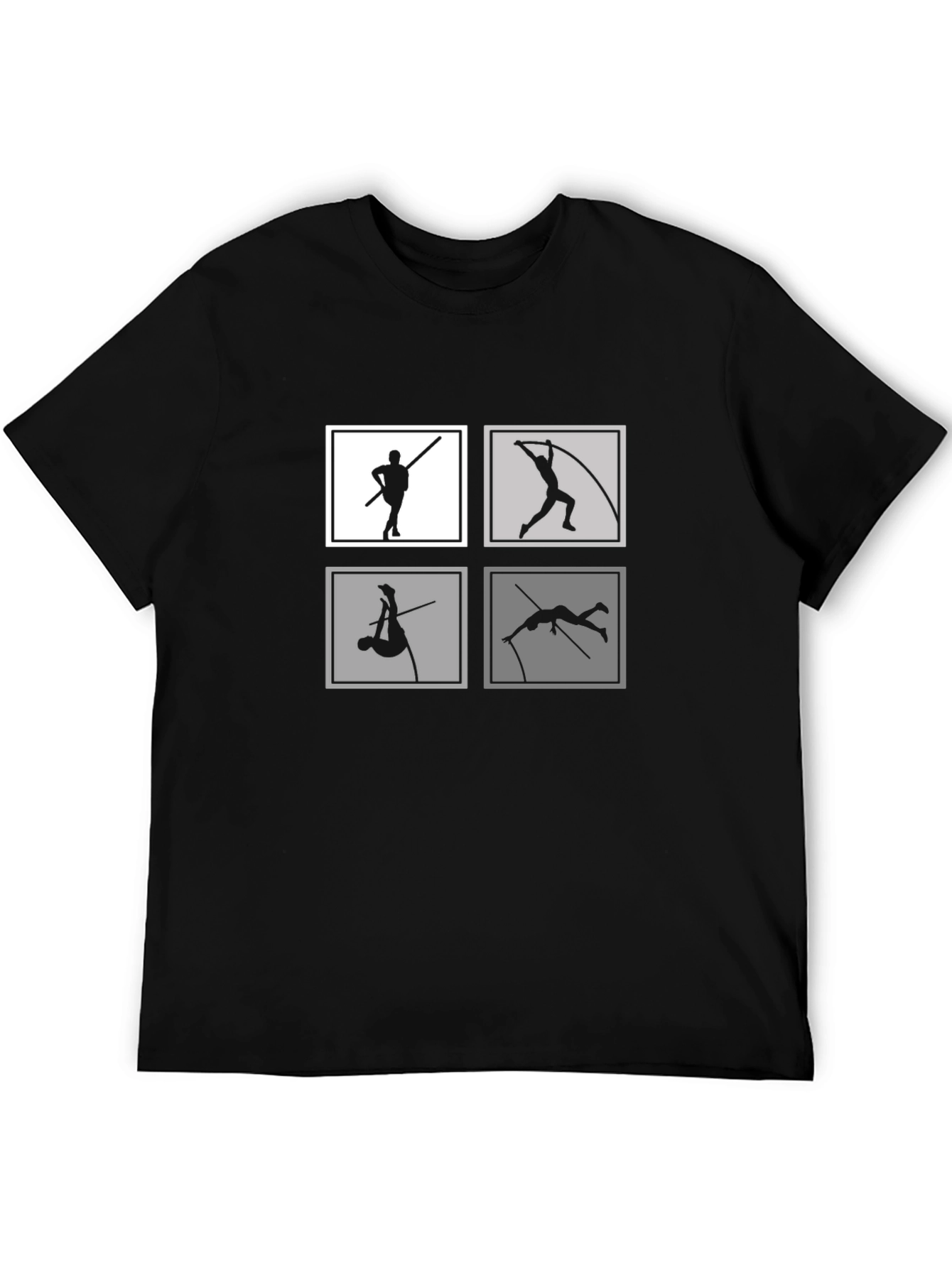 Pole Vault Silhouette Tee - Black Graphic T-Shirt