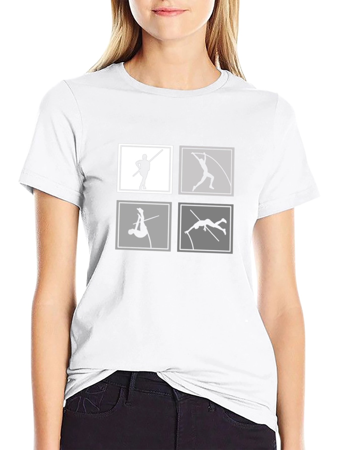 Pole Vault Silhouette Tee - Black Graphic T-Shirt