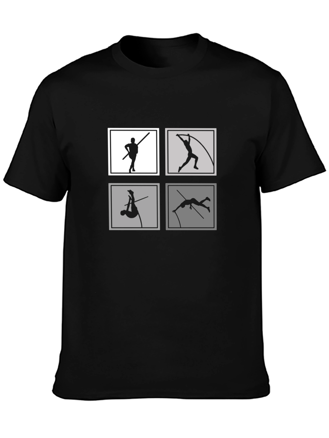 Pole Vault Silhouette Tee - Black Graphic T-Shirt