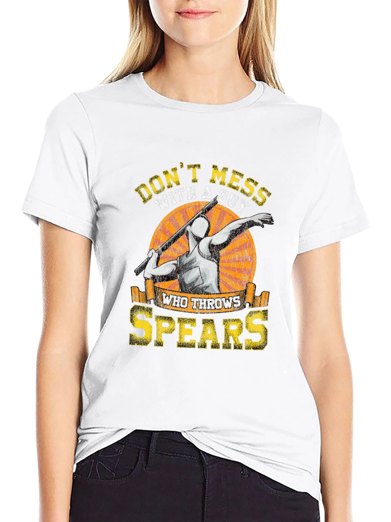Dont Mess with a Guy Who Throws Spears T-Shirt