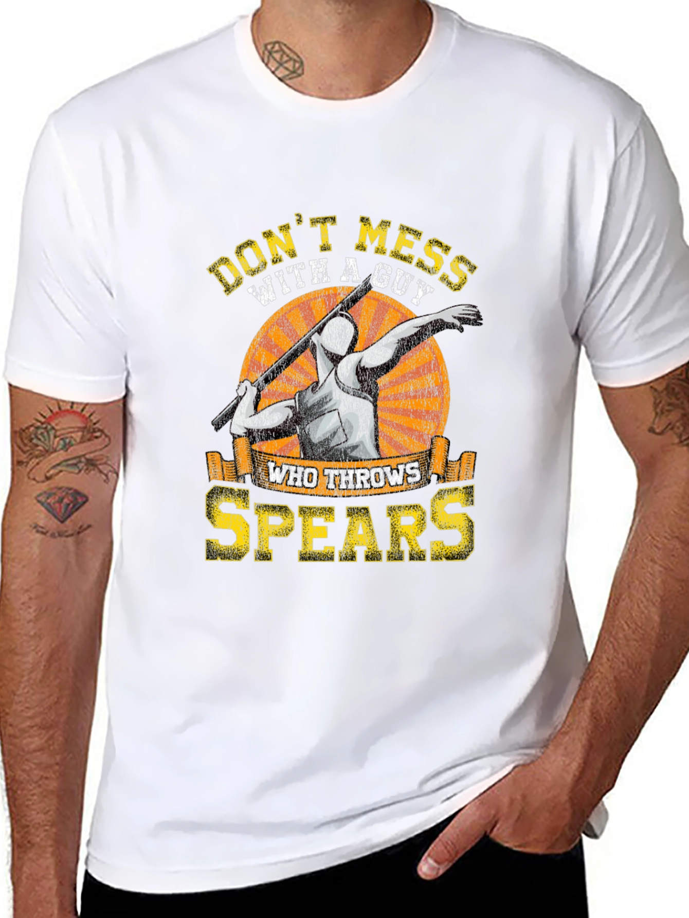Dont Mess with a Guy Who Throws Spears T-Shirt