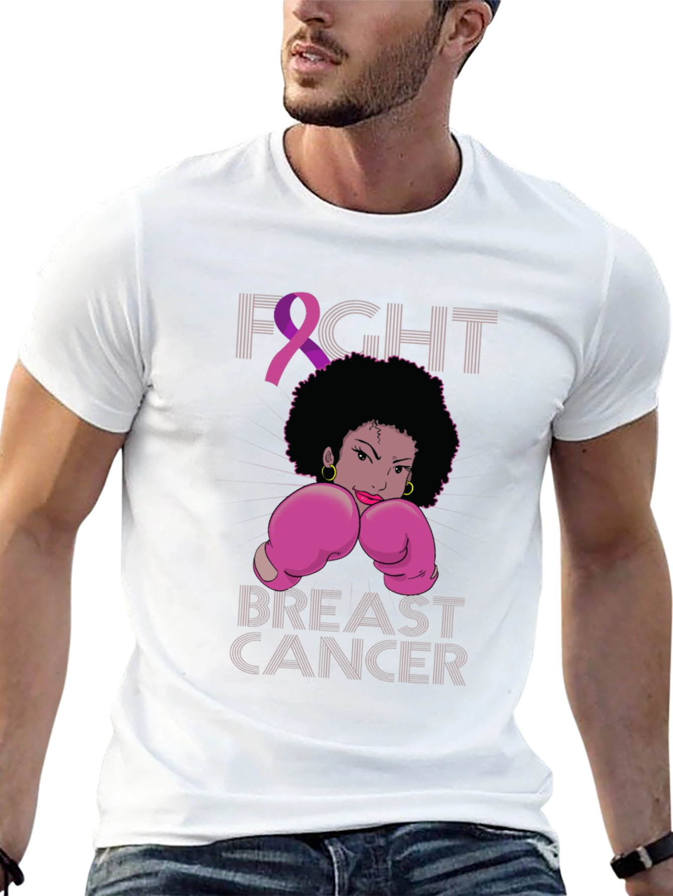 Fight Breast Cancer Boxing Woman T-Shirt
