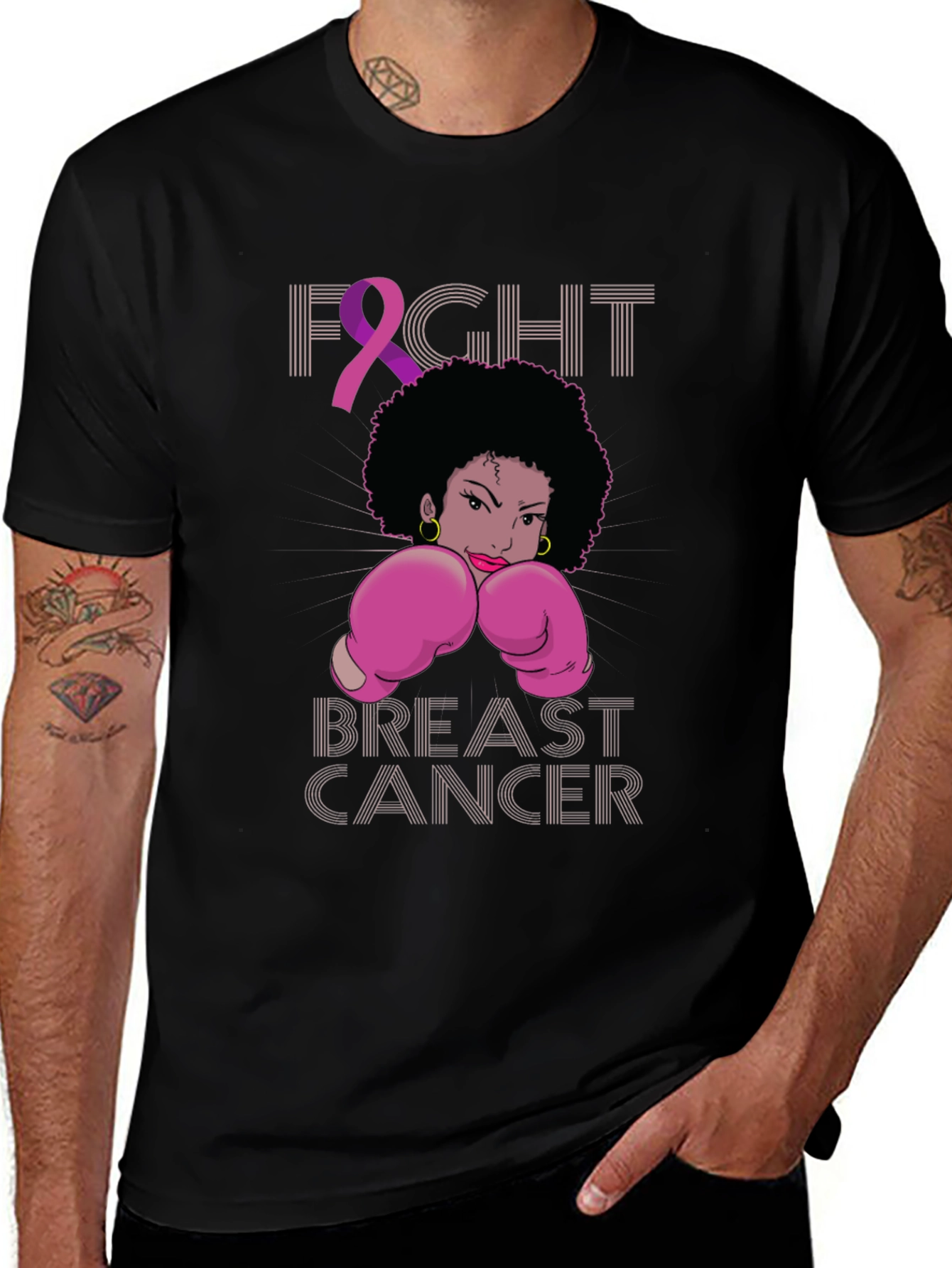Fight Breast Cancer Boxing Woman T-Shirt