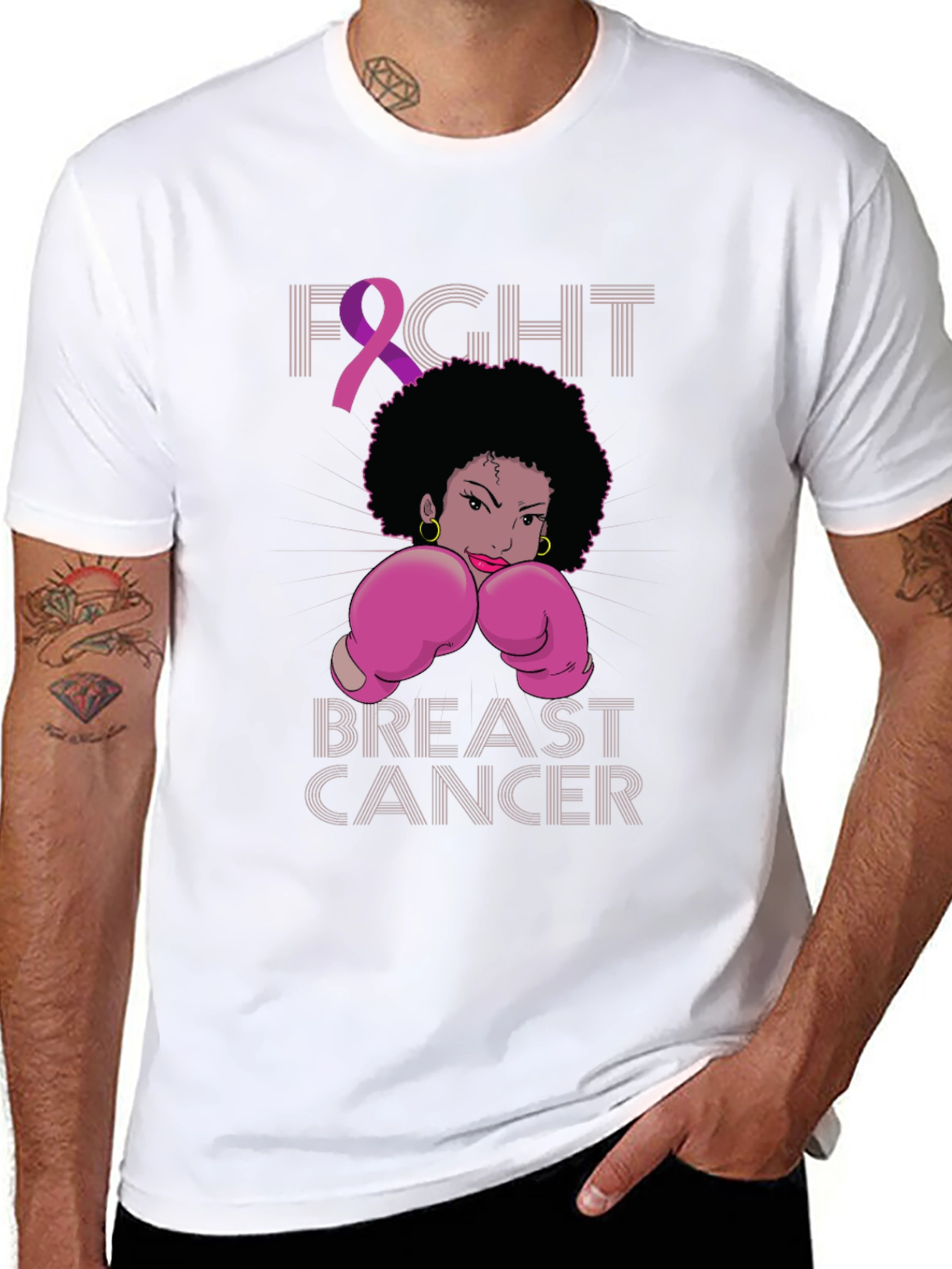 Fight Breast Cancer Boxing Woman T-Shirt