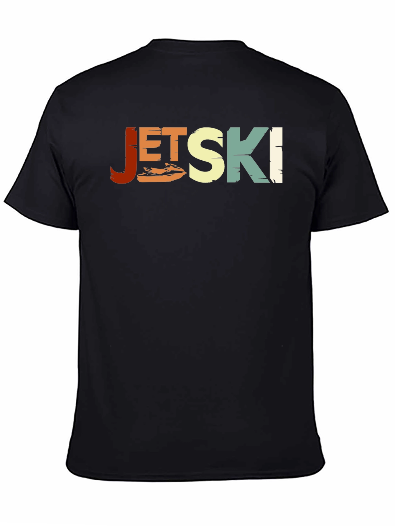 Jet Ski Retro Style Black T-Shirt