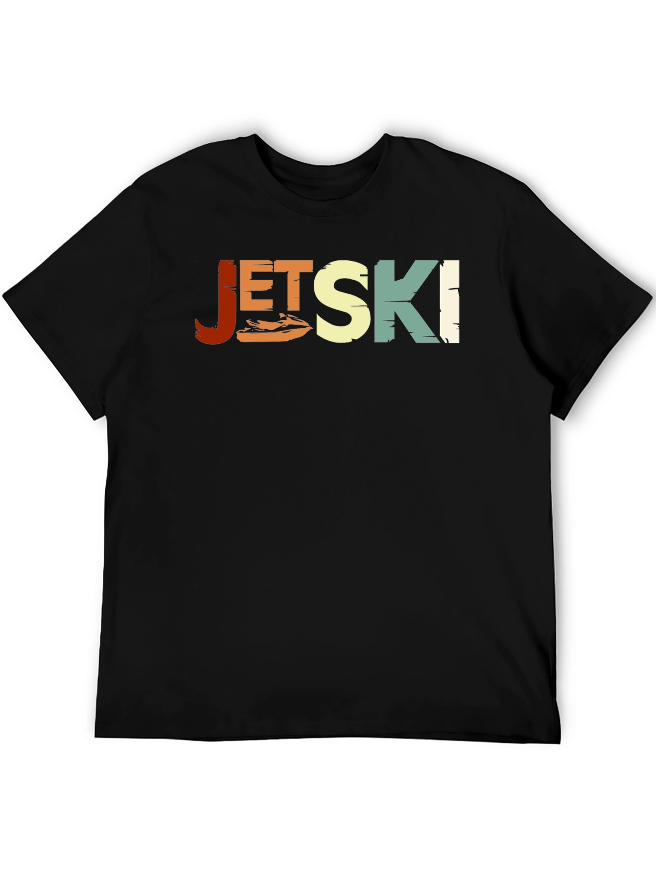 Jet Ski Retro Style Black T-Shirt
