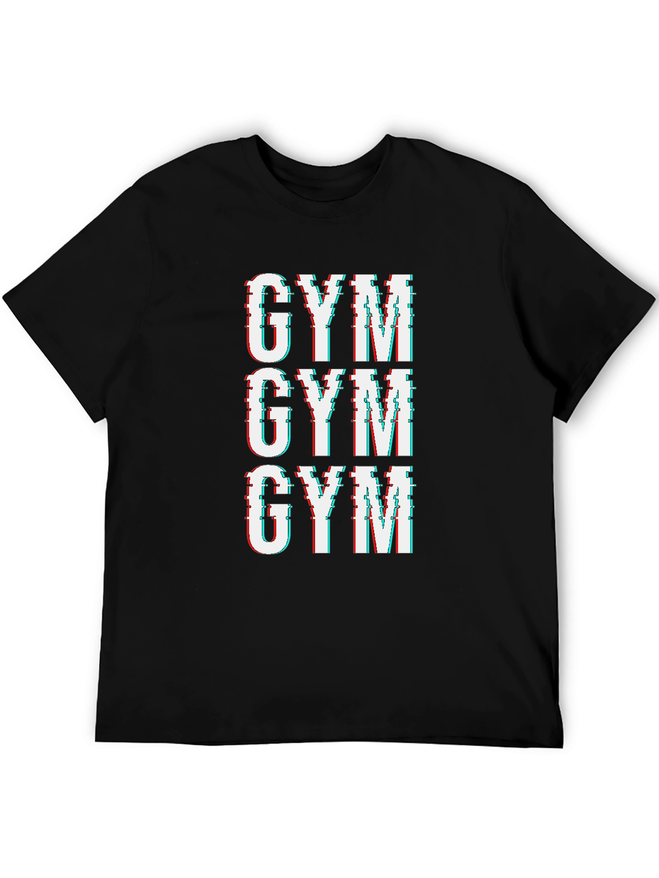 Gym Glitch T-Shirt - Black Graphic Tee