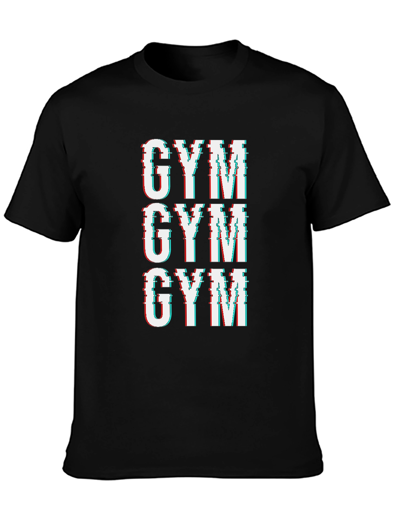Gym Glitch T-Shirt - Black Graphic Tee