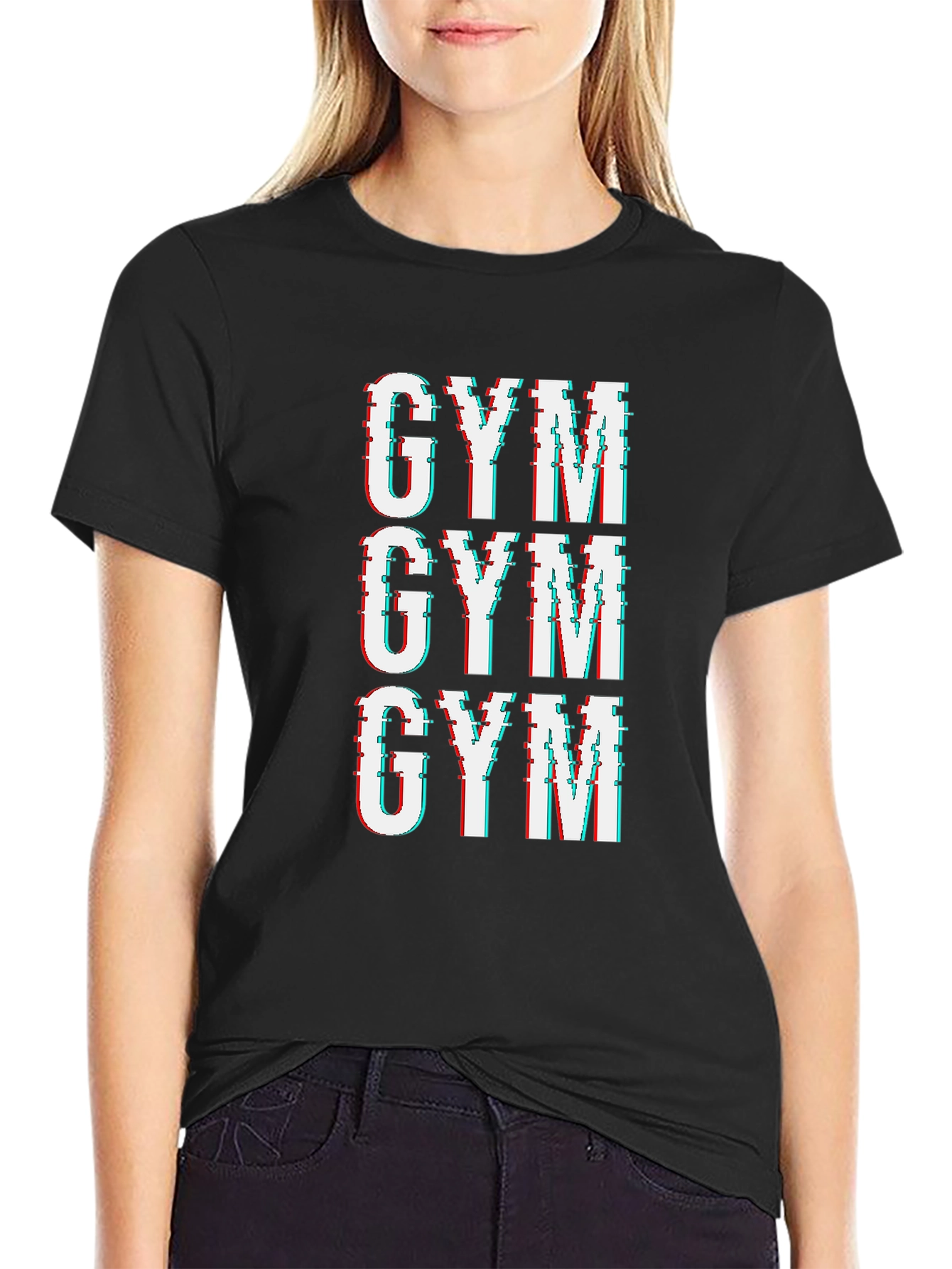 Gym Glitch T-Shirt - Black Graphic Tee