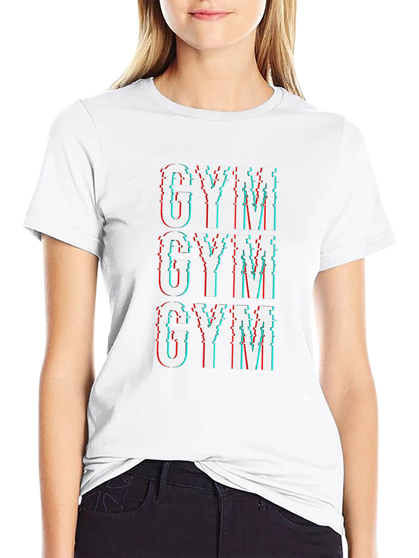 Gym Glitch T-Shirt - Black Graphic Tee