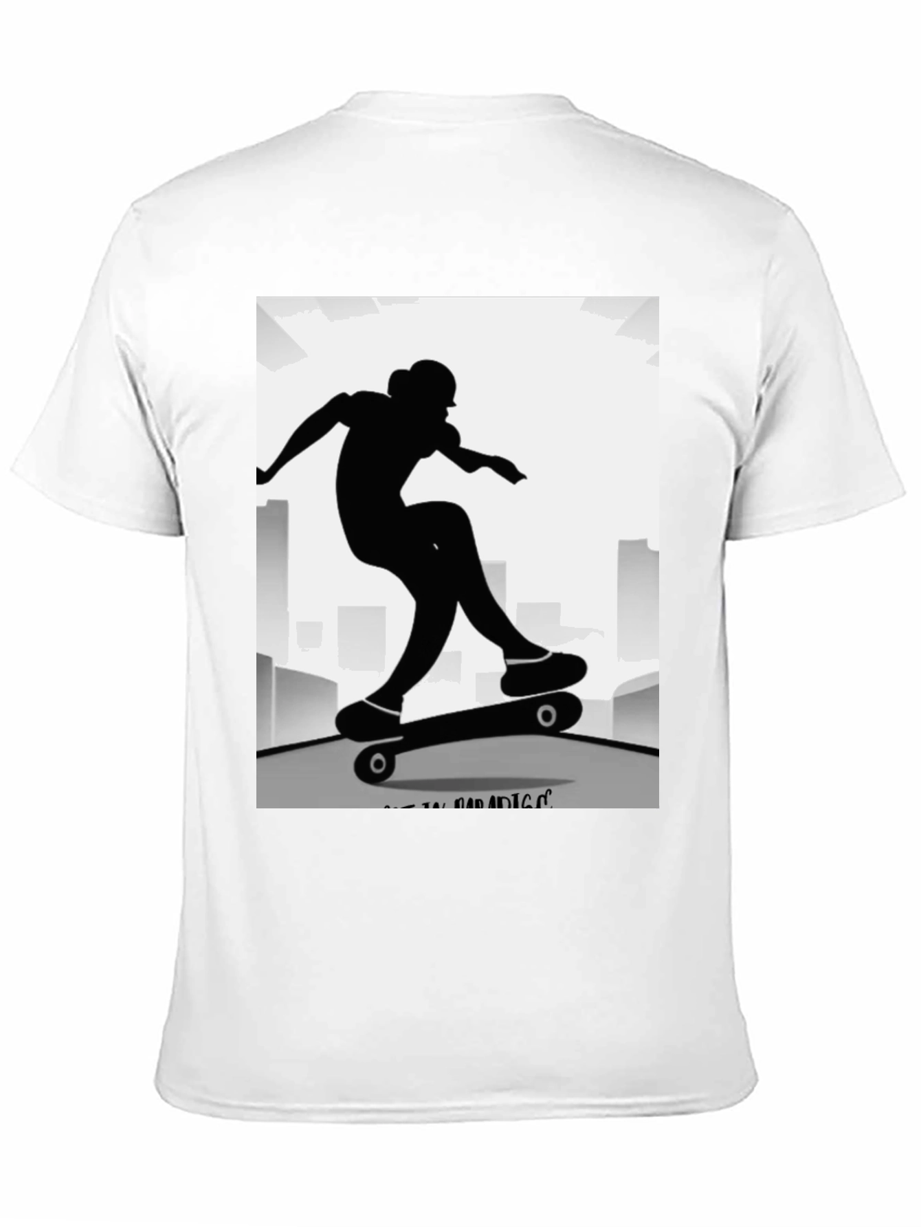 Skater Silhouette Graphic Tee - Black