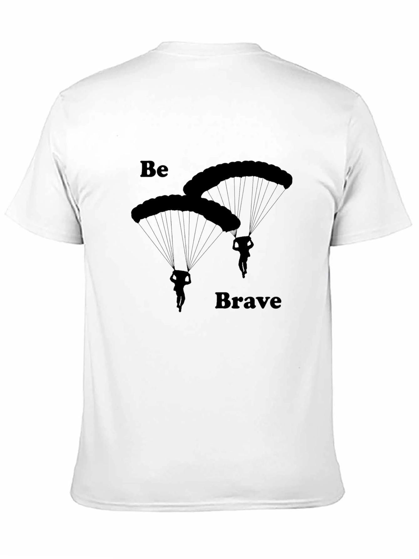 Be Brave Skydiving T-Shirt - Black Cotton Tee