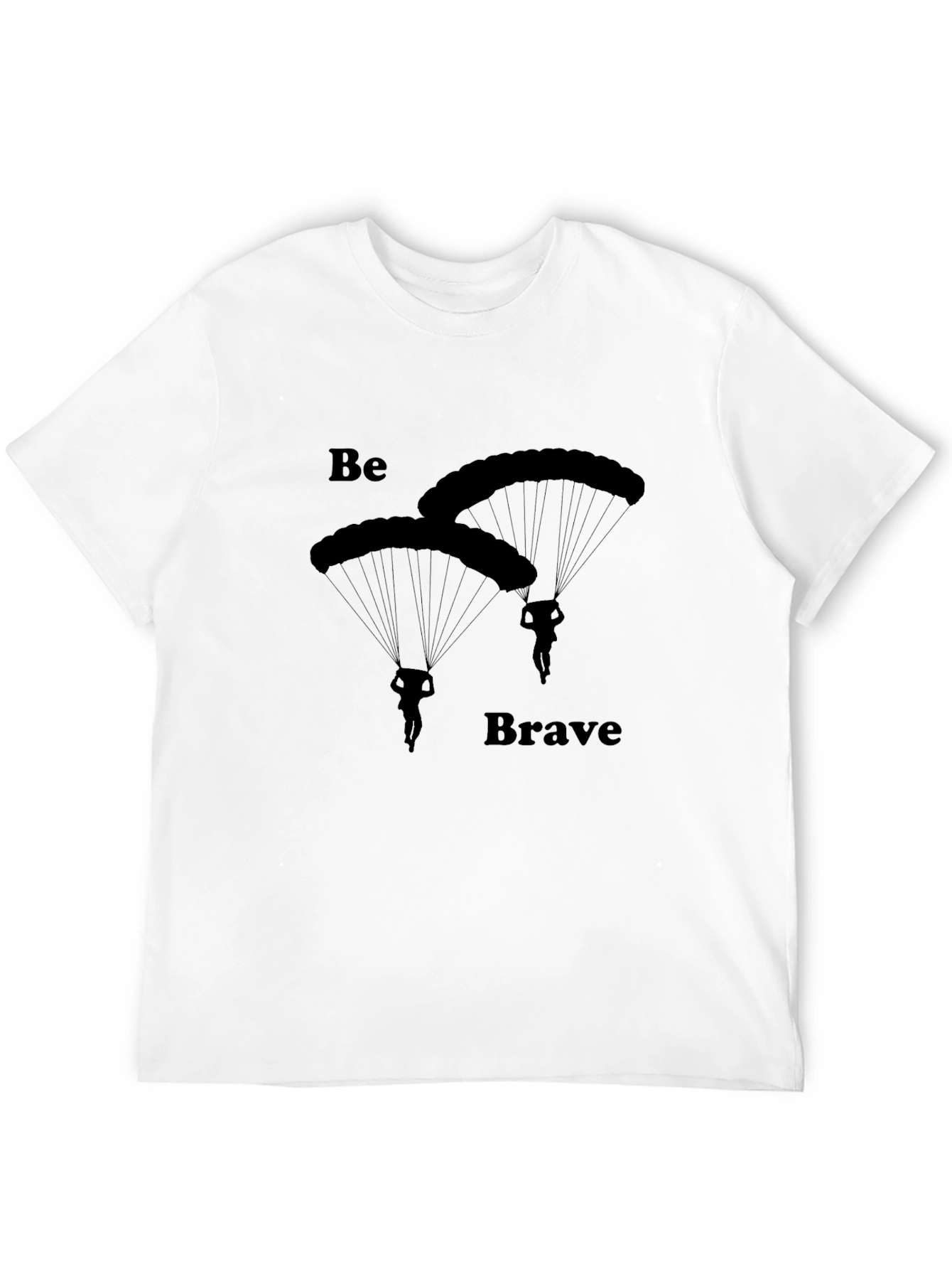 Be Brave Skydiving T-Shirt - Black Cotton Tee