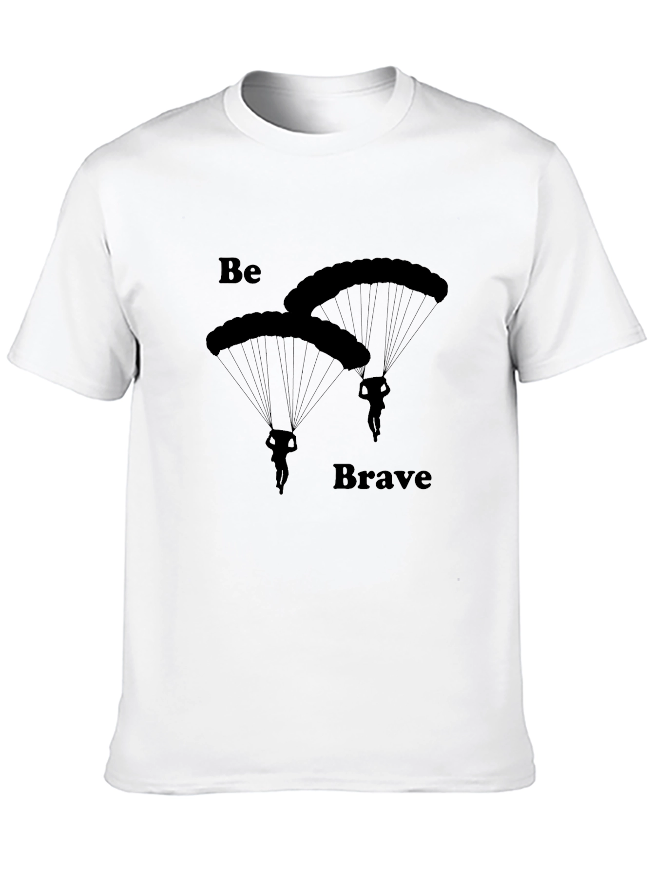 Be Brave Skydiving T-Shirt - Black Cotton Tee