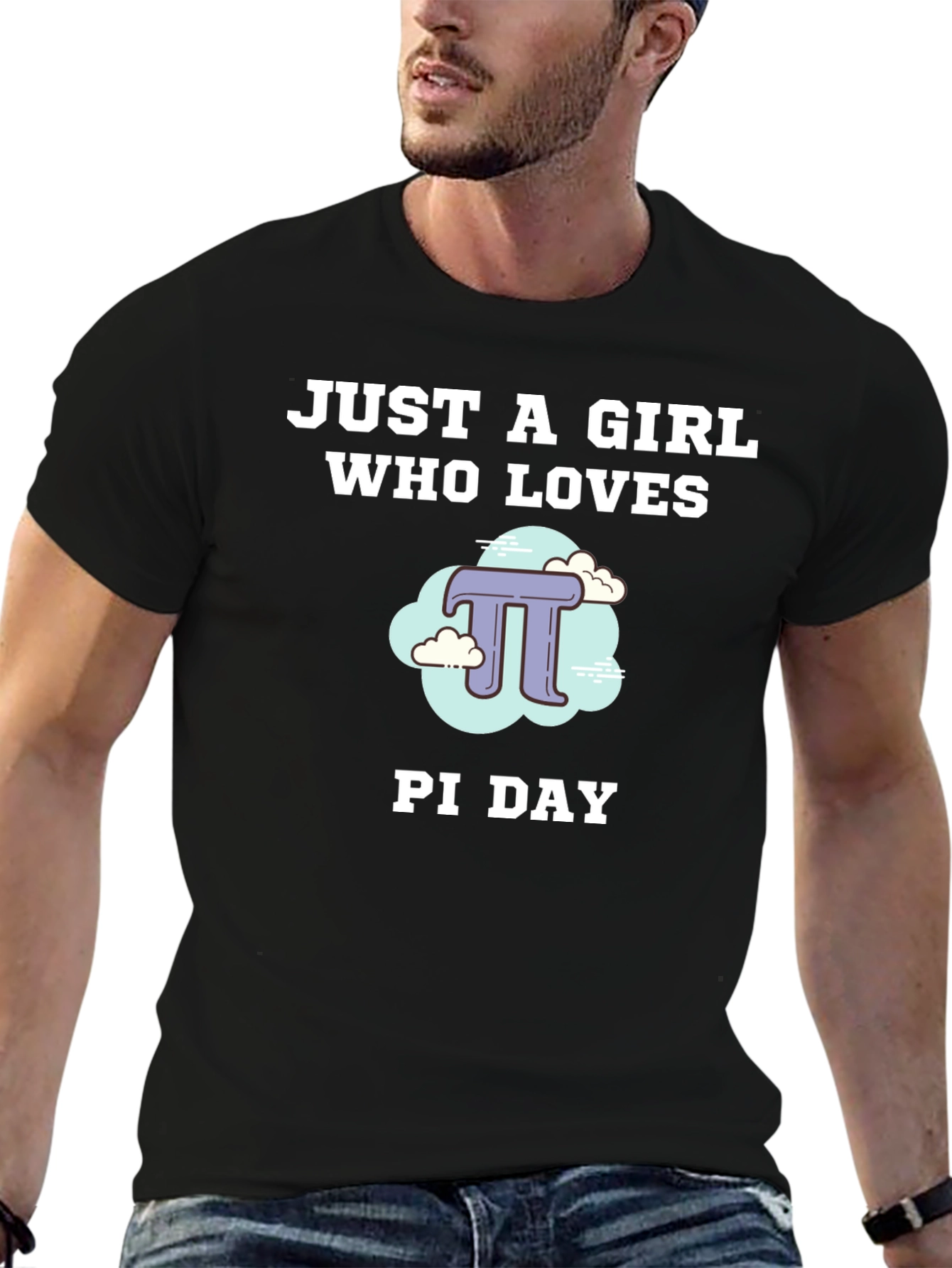 Just a Girl Who Loves Pi Day Black T-Shirt