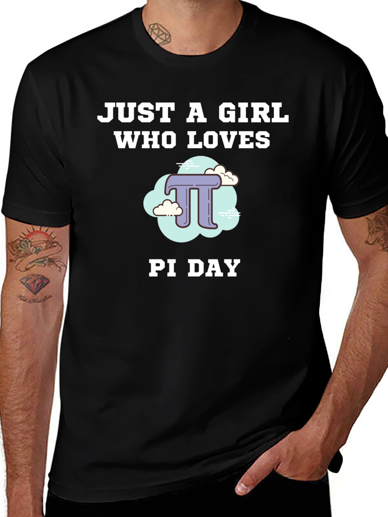 Just a Girl Who Loves Pi Day Black T-Shirt