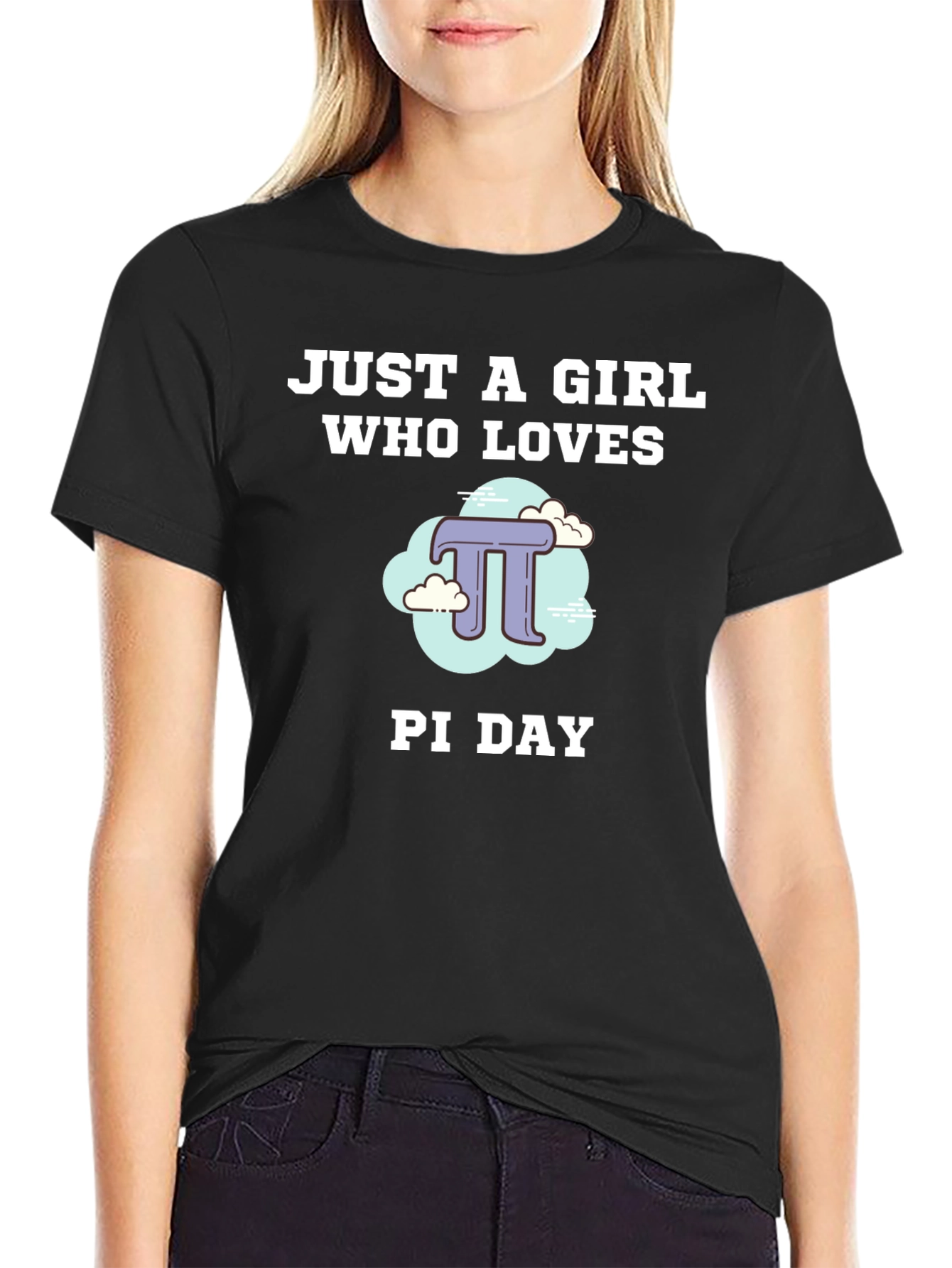 Just a Girl Who Loves Pi Day Black T-Shirt