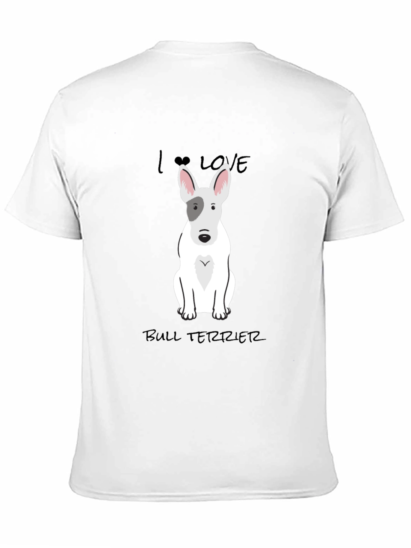 I Love Bull Terrier Black T-Shirt