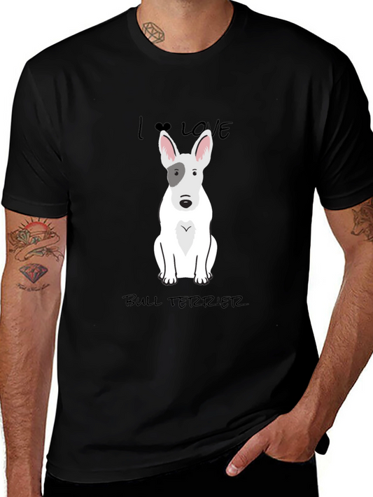 I Love Bull Terrier Black T-Shirt