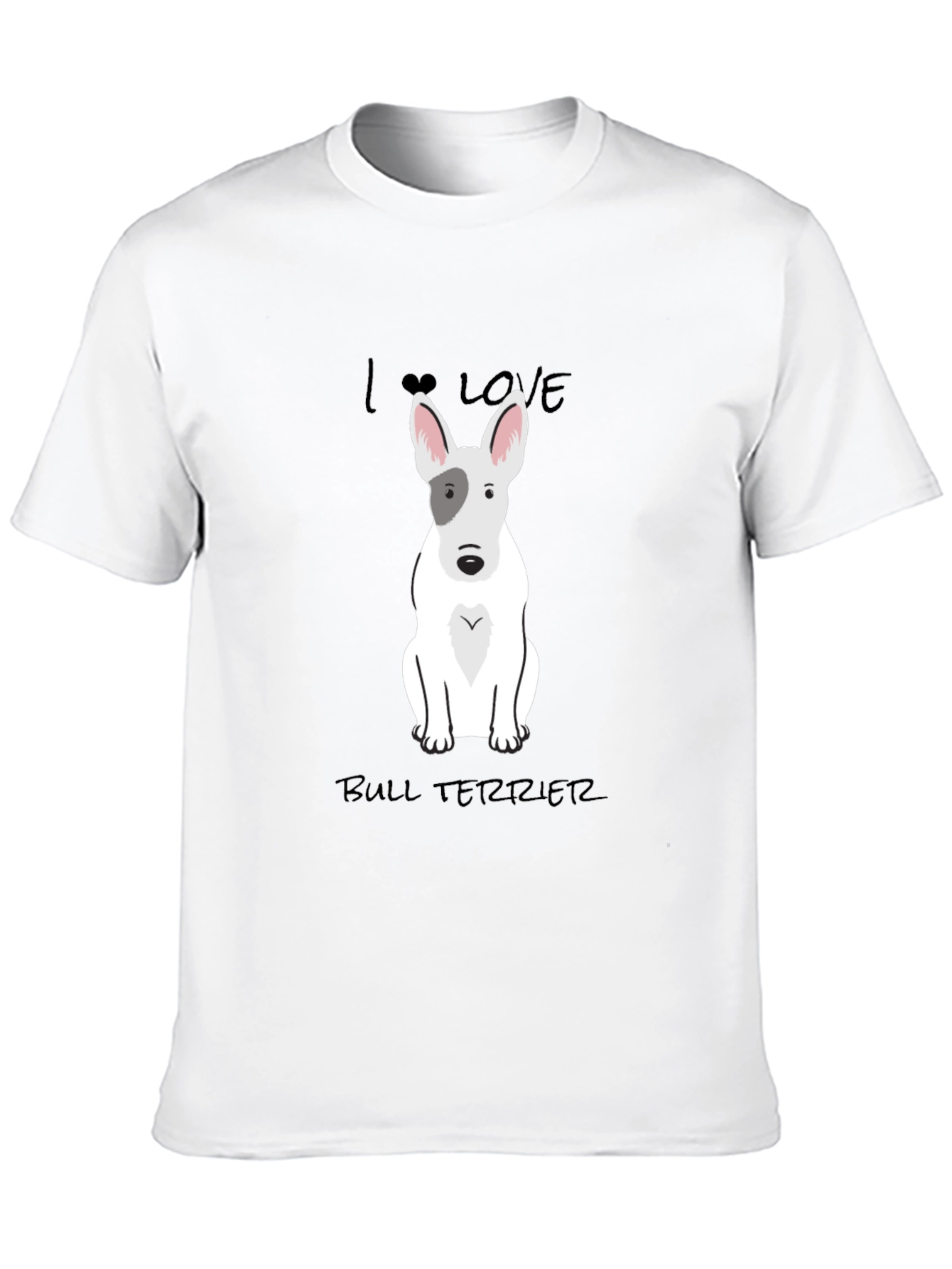 I Love Bull Terrier Black T-Shirt