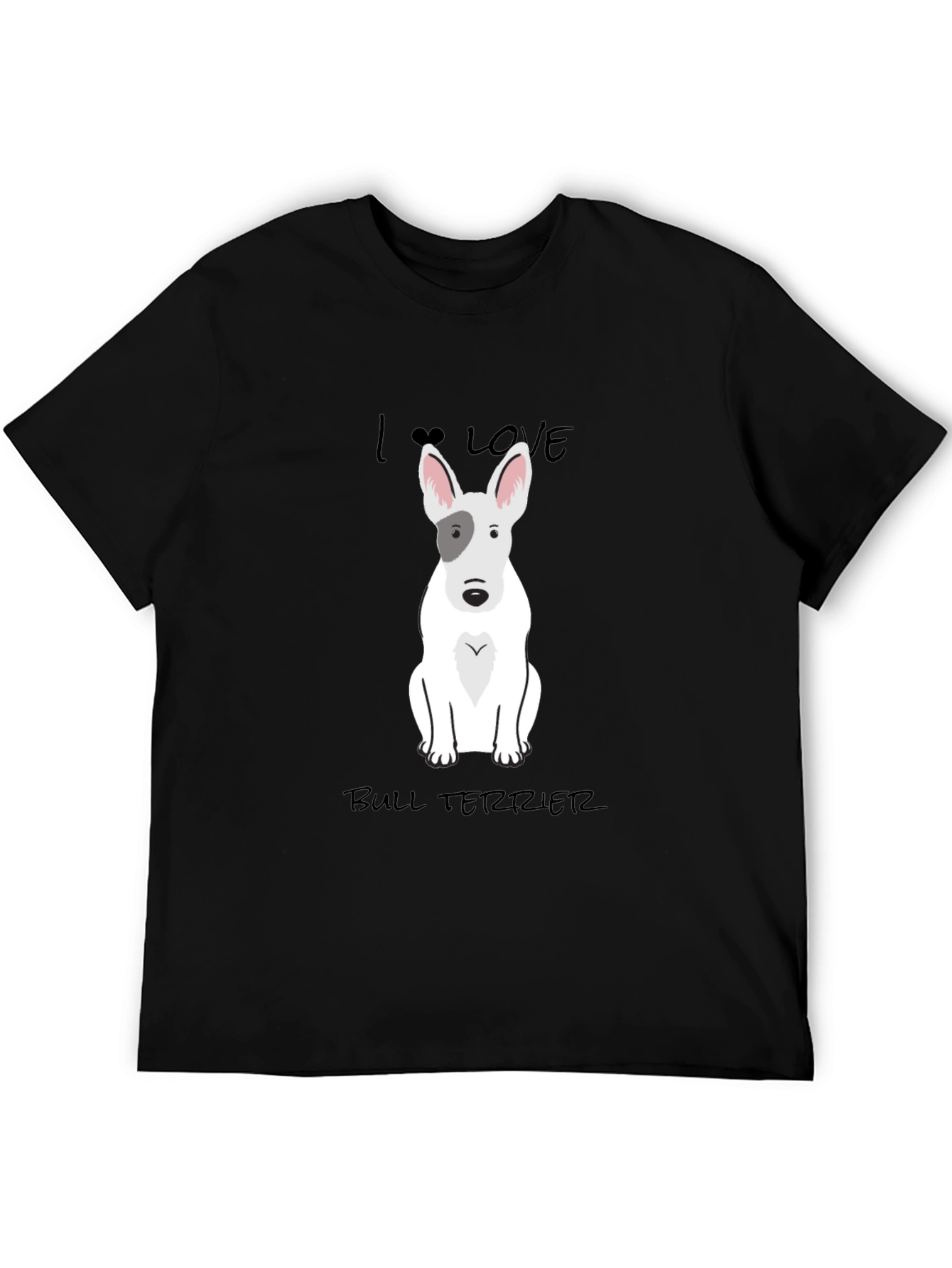 I Love Bull Terrier Black T-Shirt