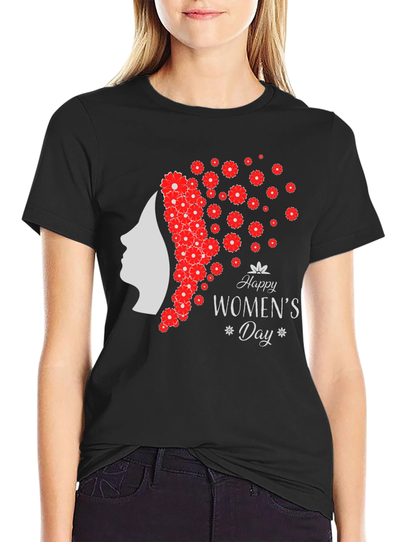 Womens Day T-Shirt - Floral Silhouette