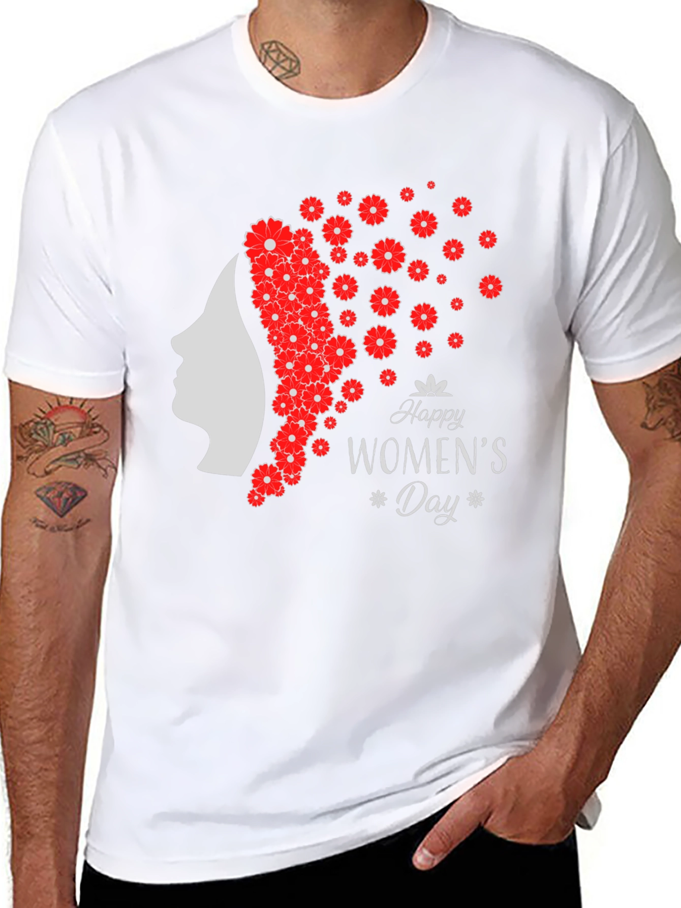 Womens Day T-Shirt - Floral Silhouette