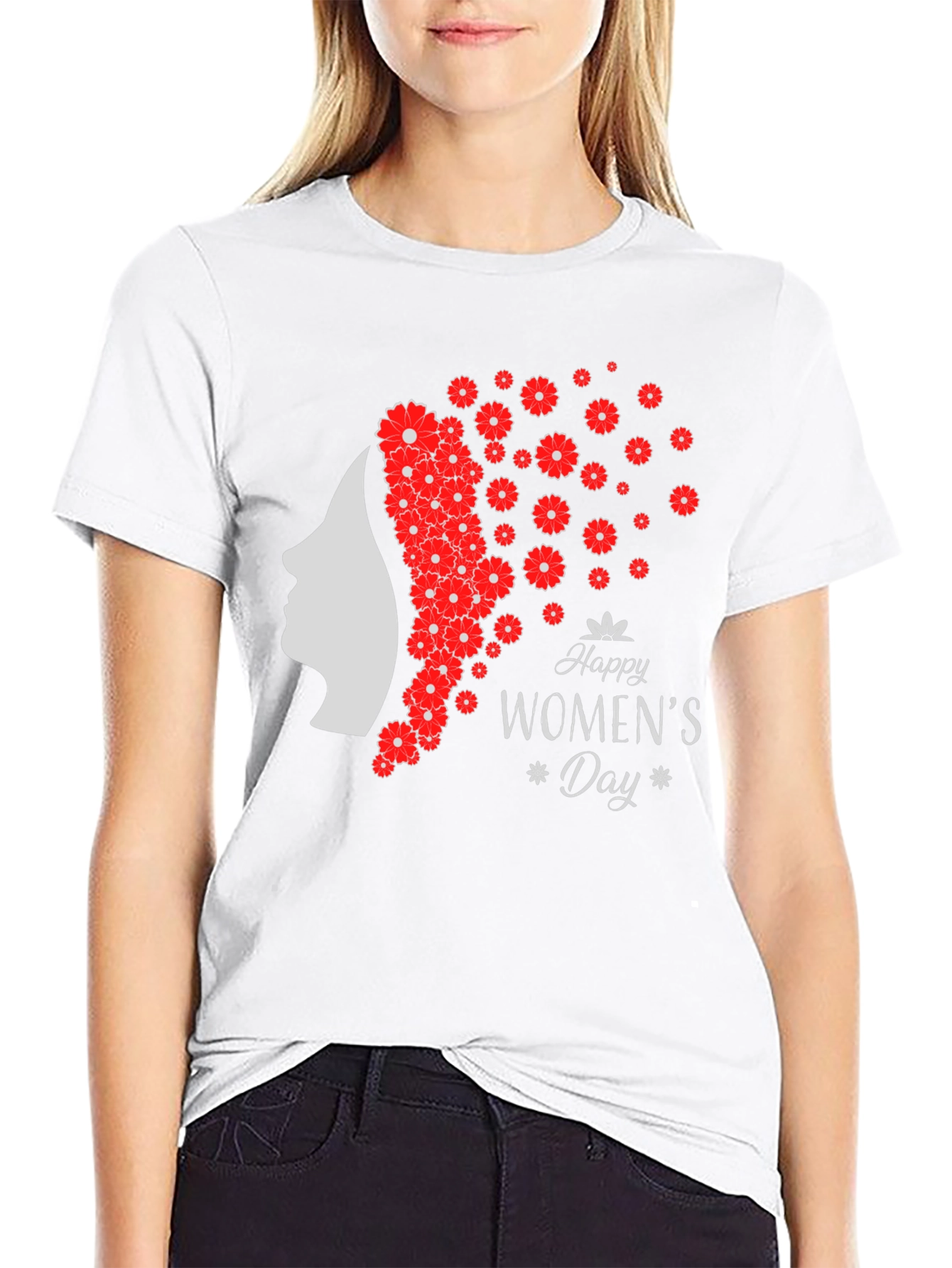 Womens Day T-Shirt - Floral Silhouette