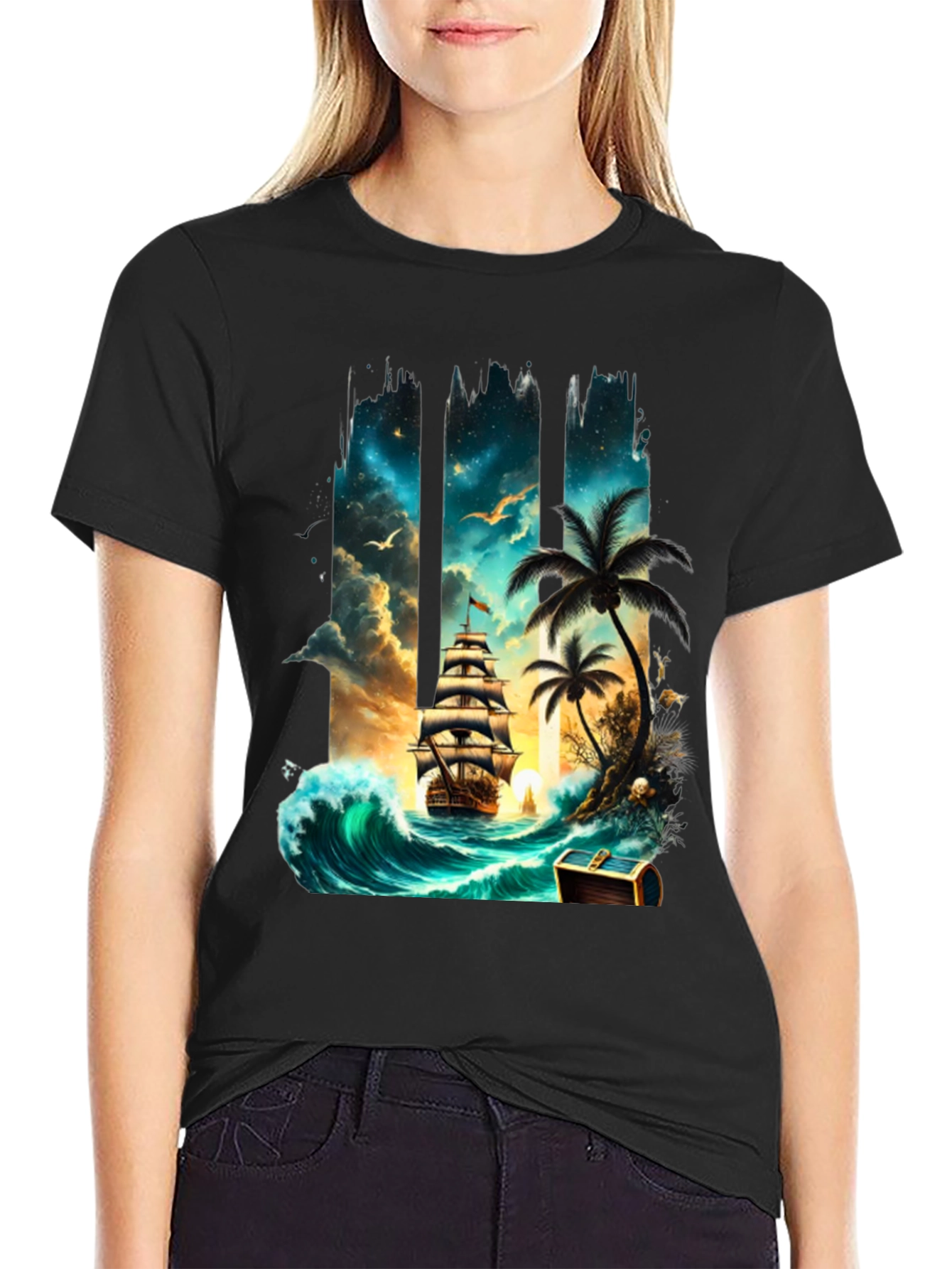Pirate Ship Island T-Shirt