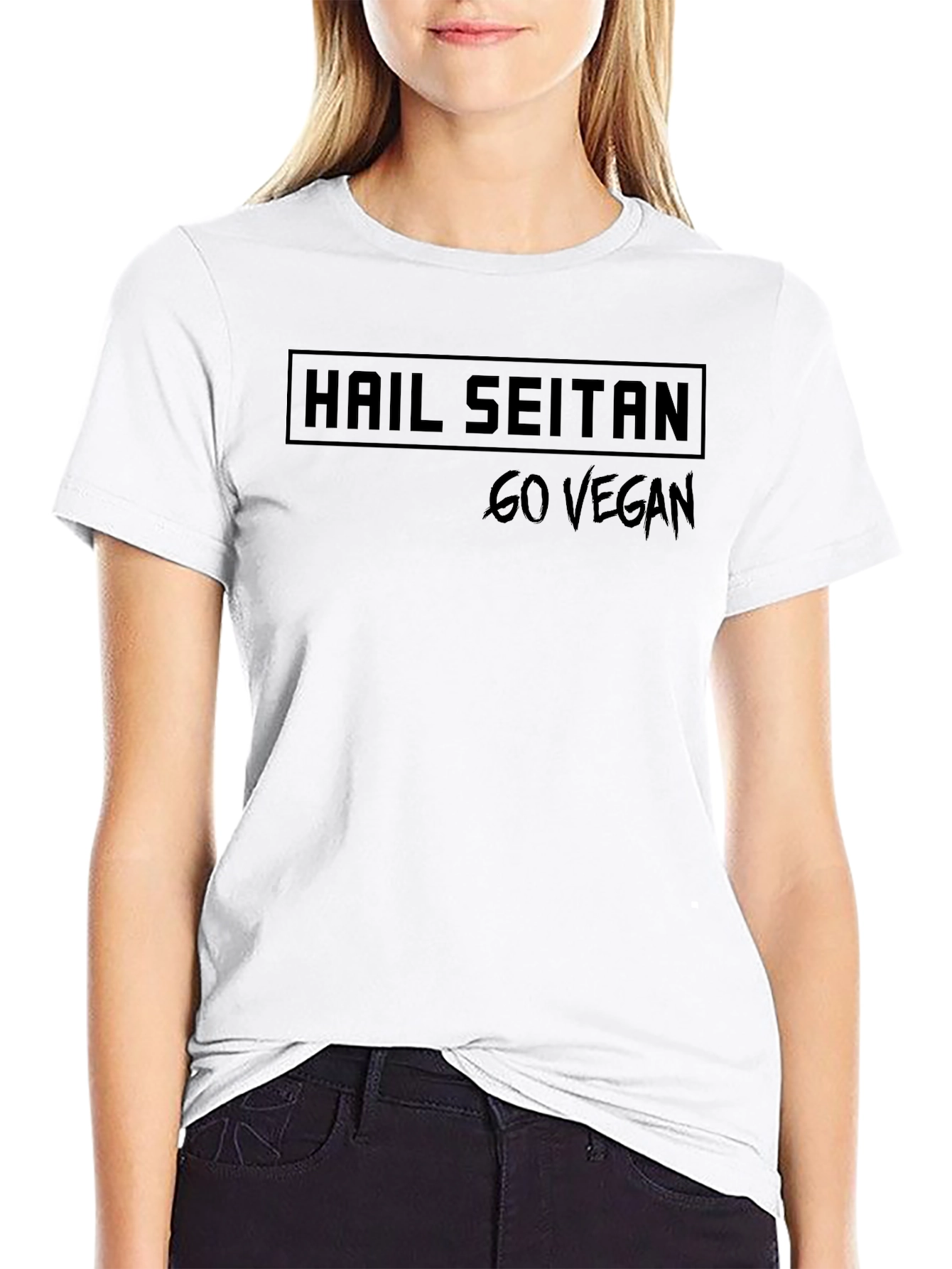 Hail Seitan Go Vegan Black T-Shirt