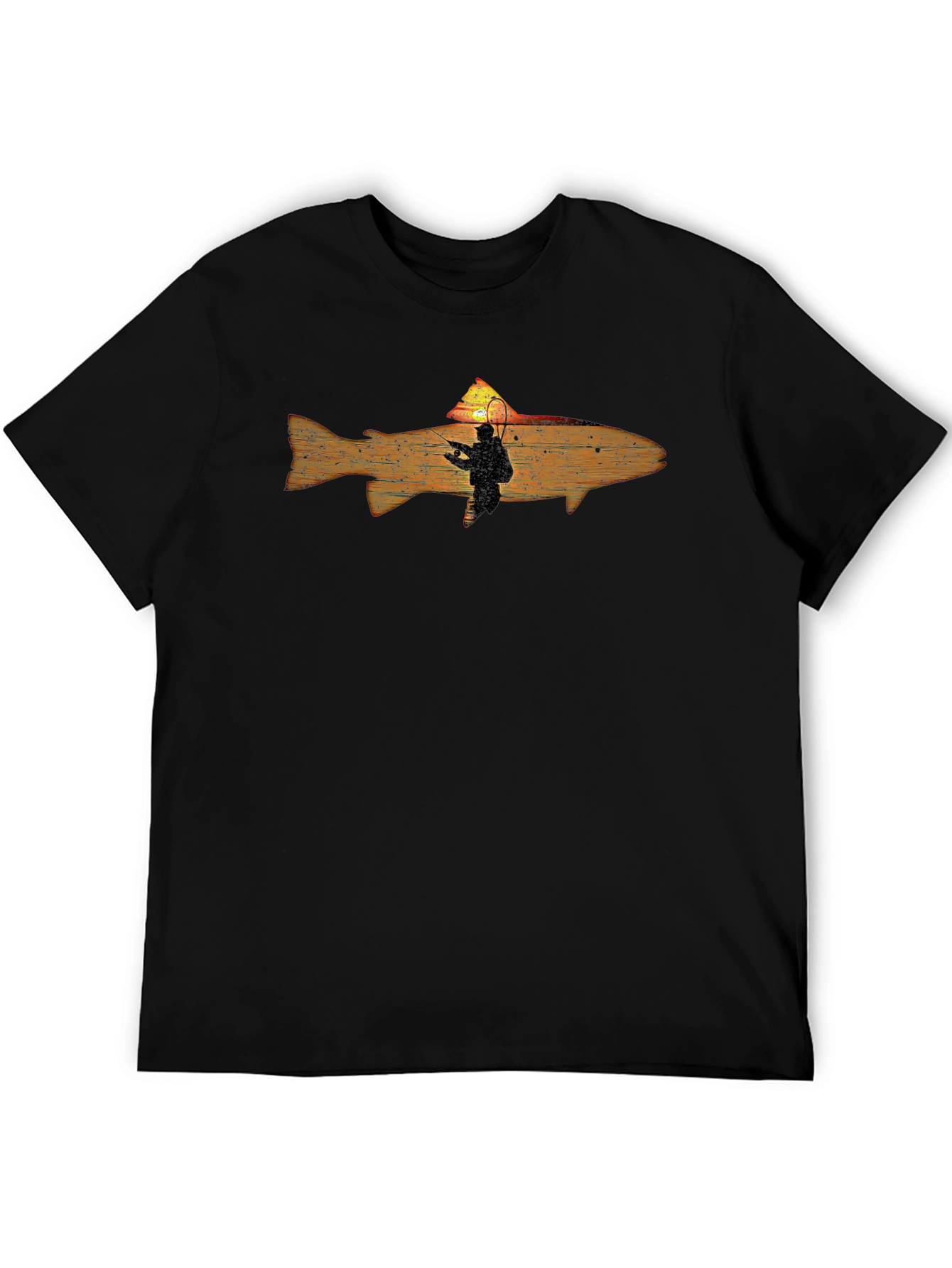 Fishing Sunset T-Shirt - Angler Silhouette Tee