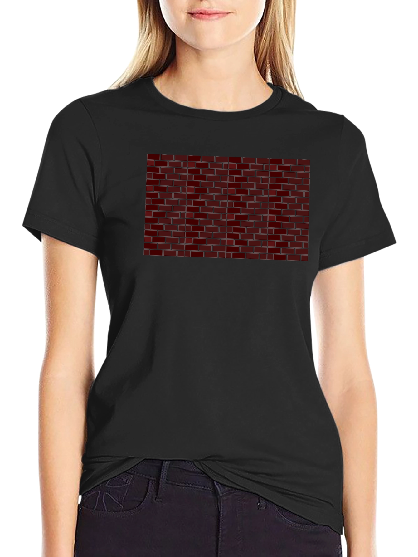 Brick Wall Graphic Tee - Mens Black Cotton T-Shirt