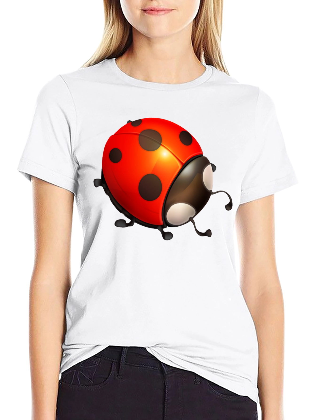 Ladybug Graphic Black T-Shirt - Stylish Bug Tee