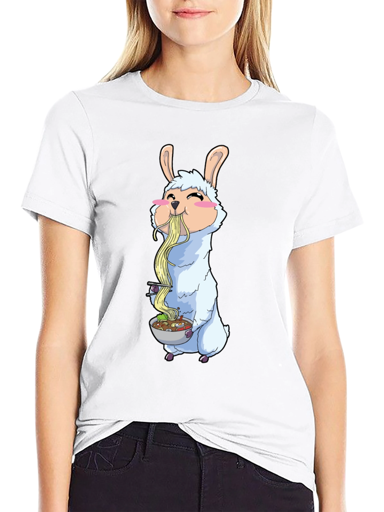 Llama Ramen T-Shirt - Cute Anime Style