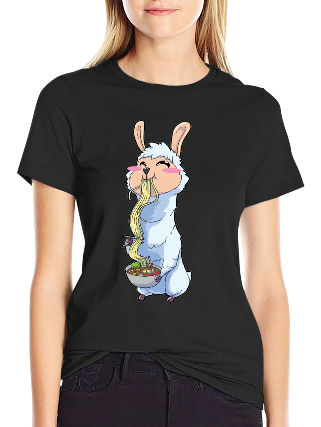 Llama Ramen T-Shirt - Cute Anime Style