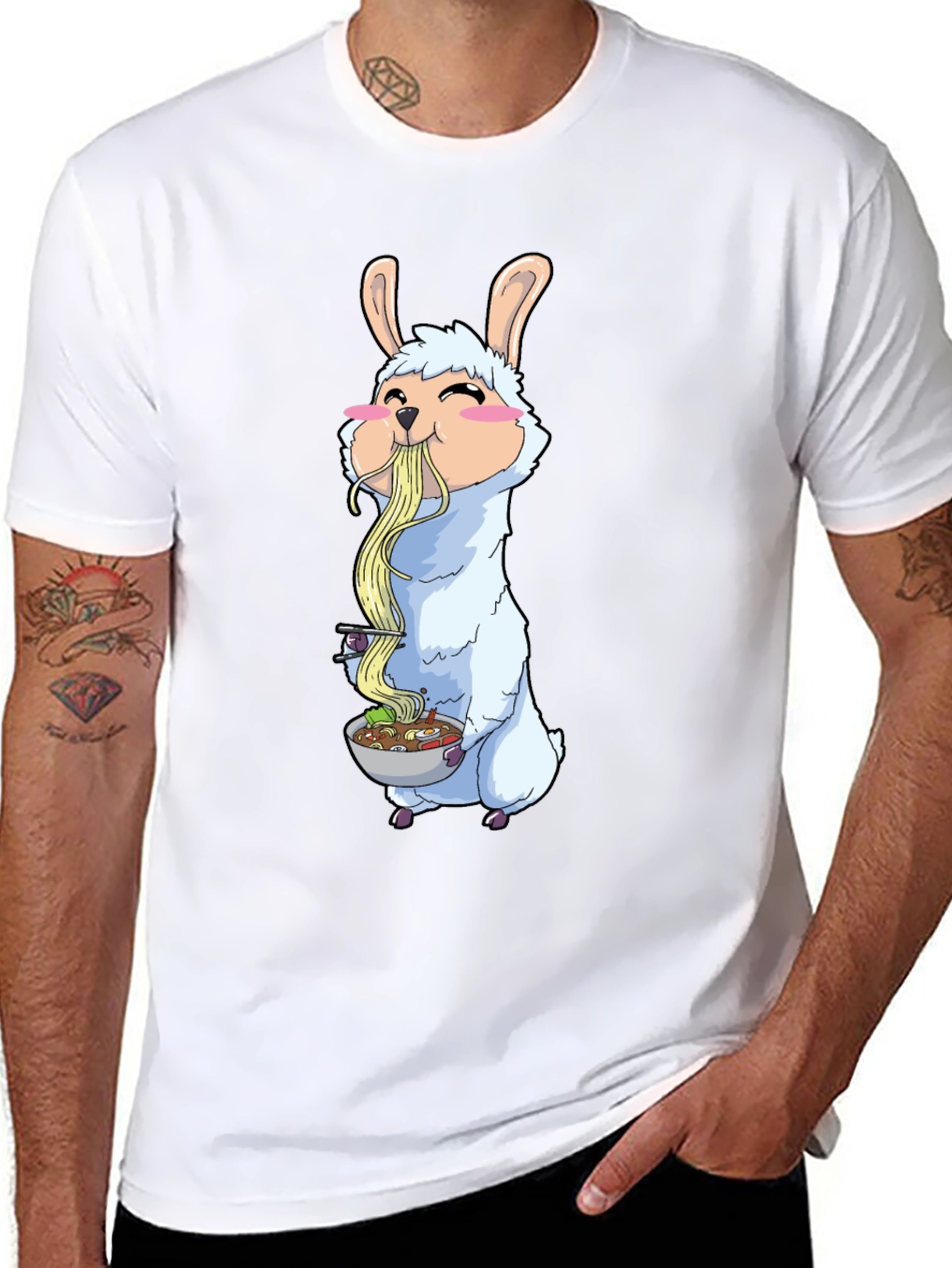 Llama Ramen T-Shirt - Cute Anime Style