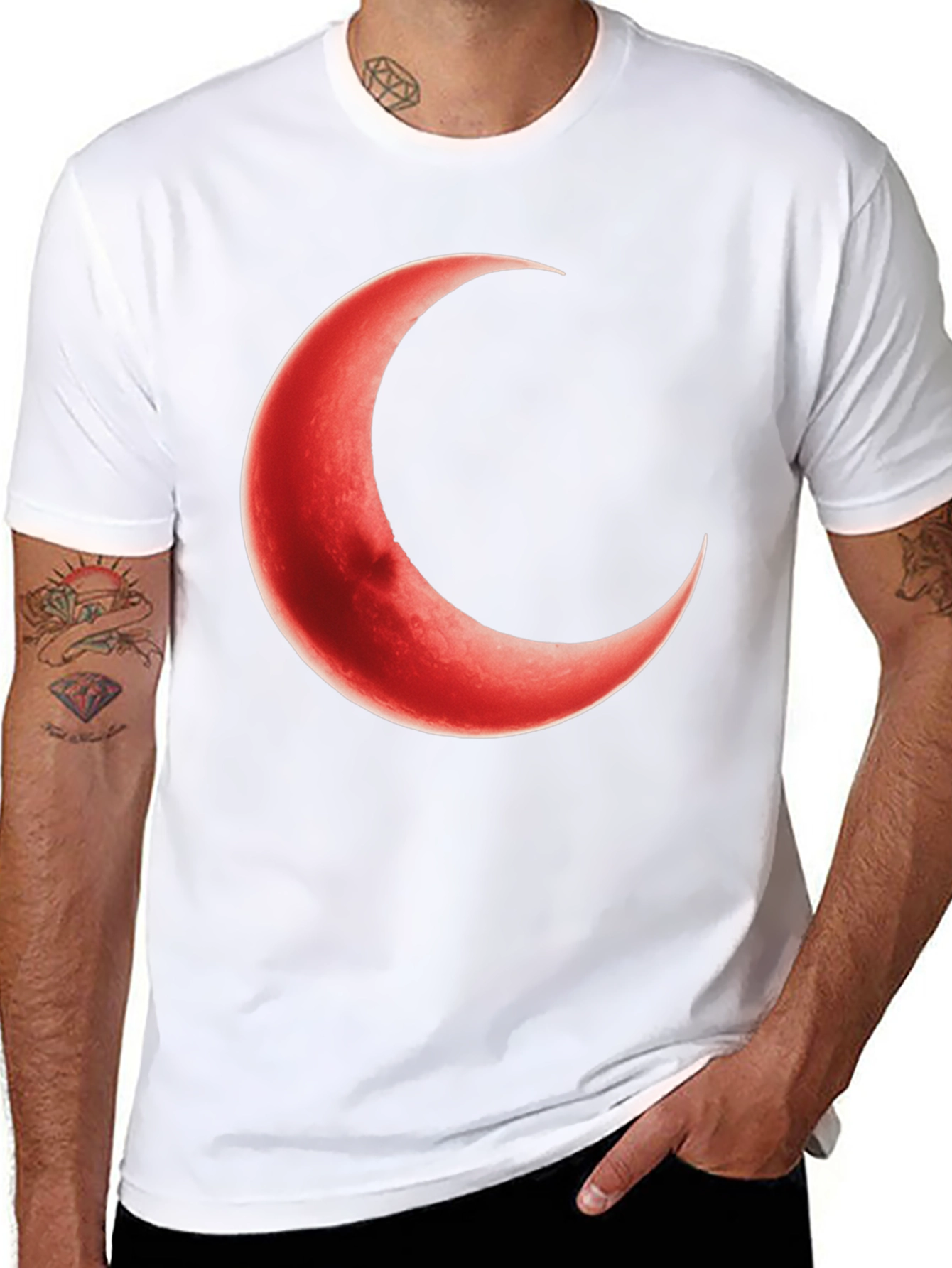 Crescent Moon Graphic Black T-Shirt
